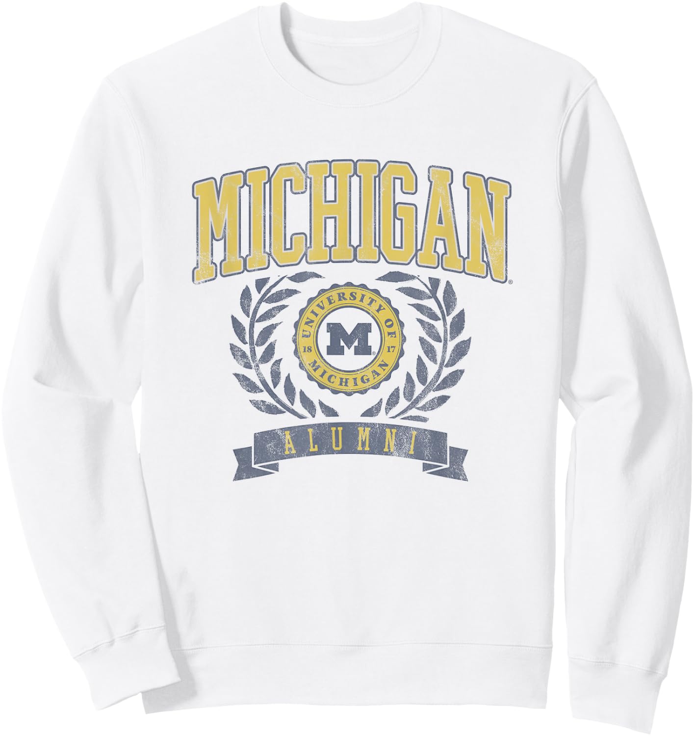 University of Michigan Wolverines U of M Alumni Seal Sweatshirt - Sweatshirt | White