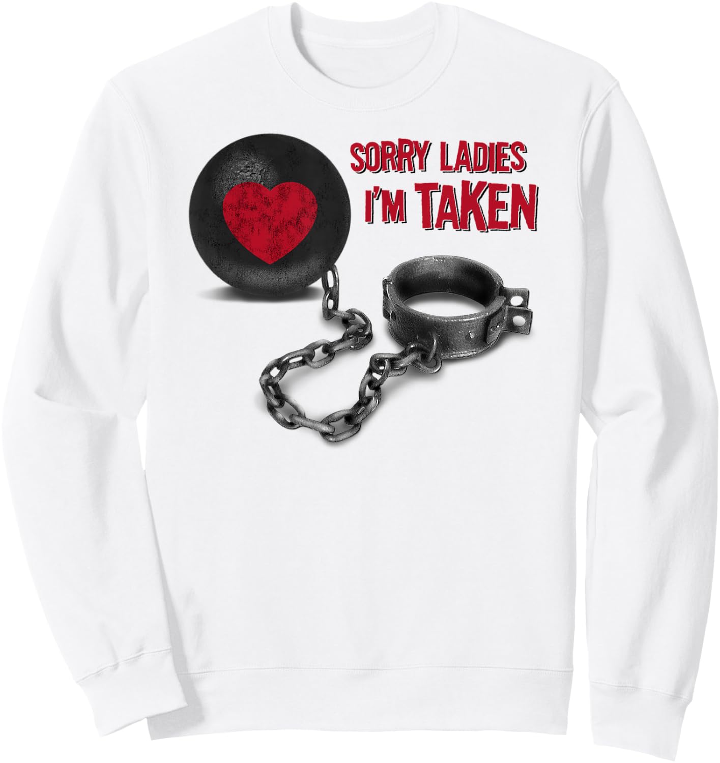 Valentine's Day - Ball and Chain Sweatshirt - Sweatshirt | White