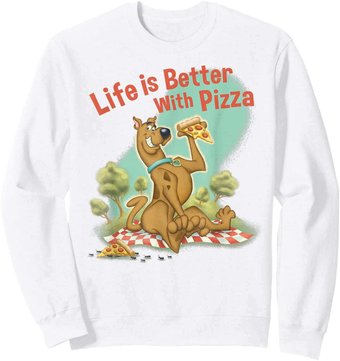 Scooby-Doo Life is Better with Pizza Sweatshirt - Sweatshirt | White