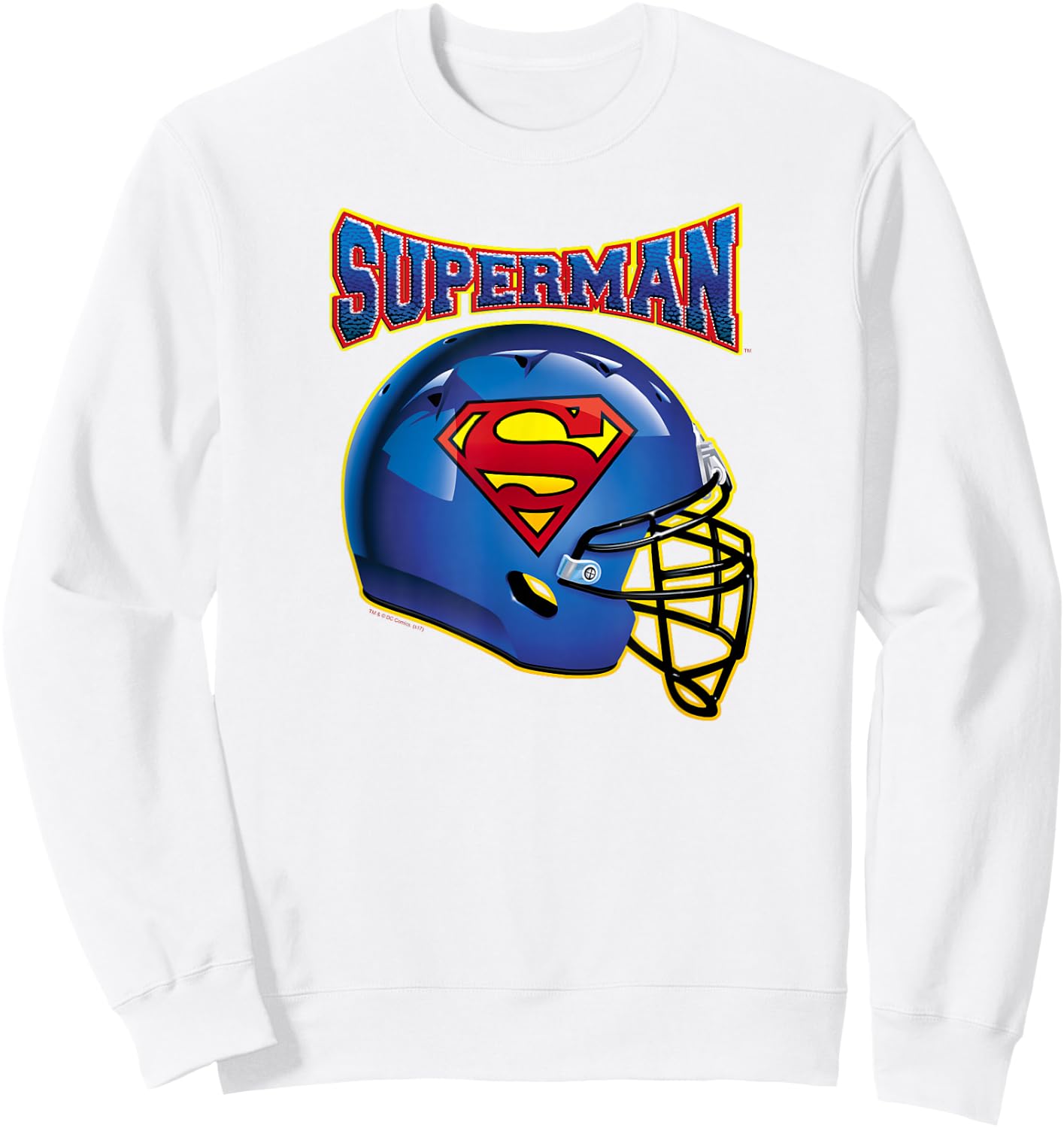 Superman Football Shield Sweatshirt - Sweatshirt | White