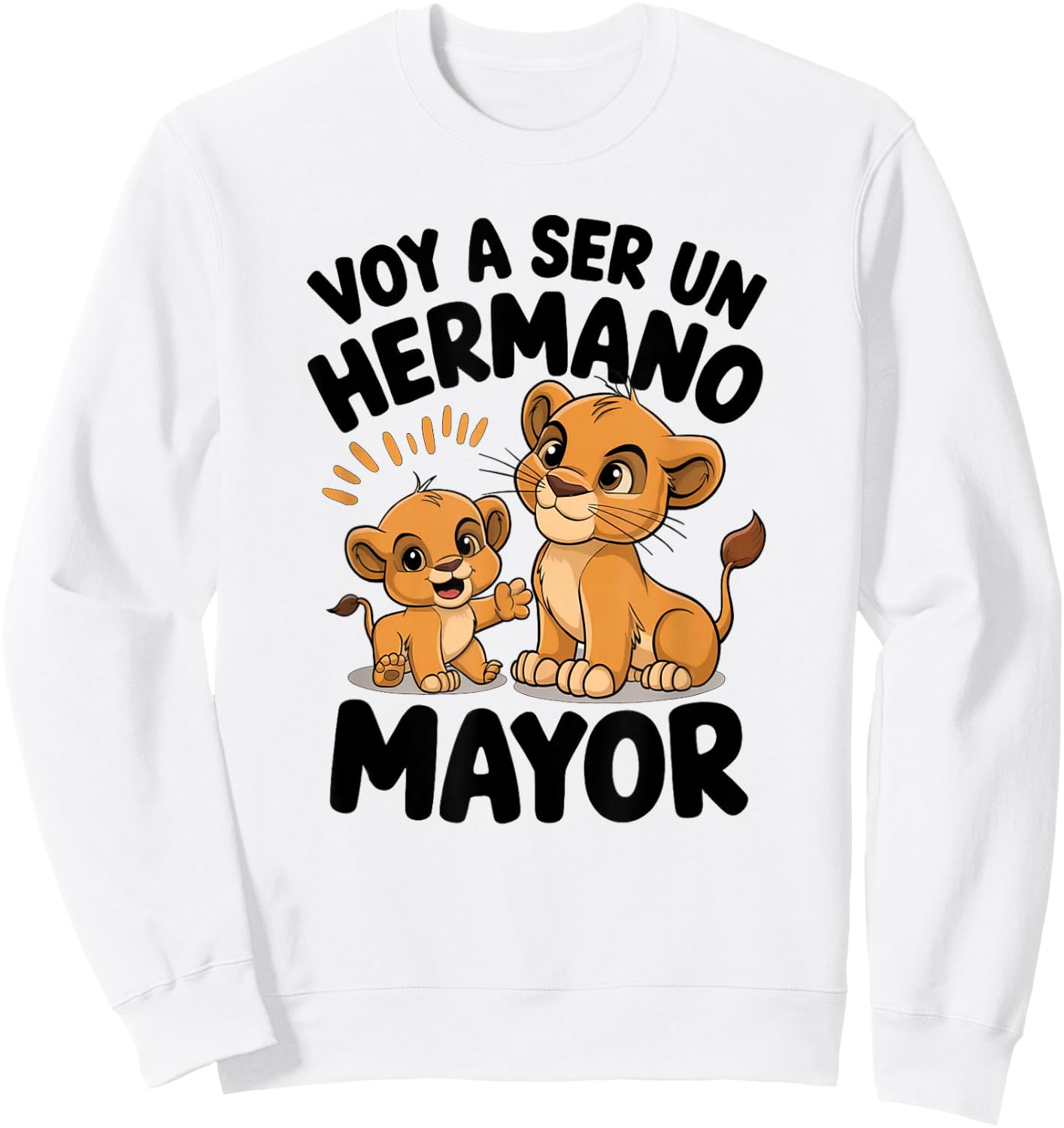 New Baby Announcement Spanish Big Brother Lion Cubs Sweatshirt - Sweatshirt | White
