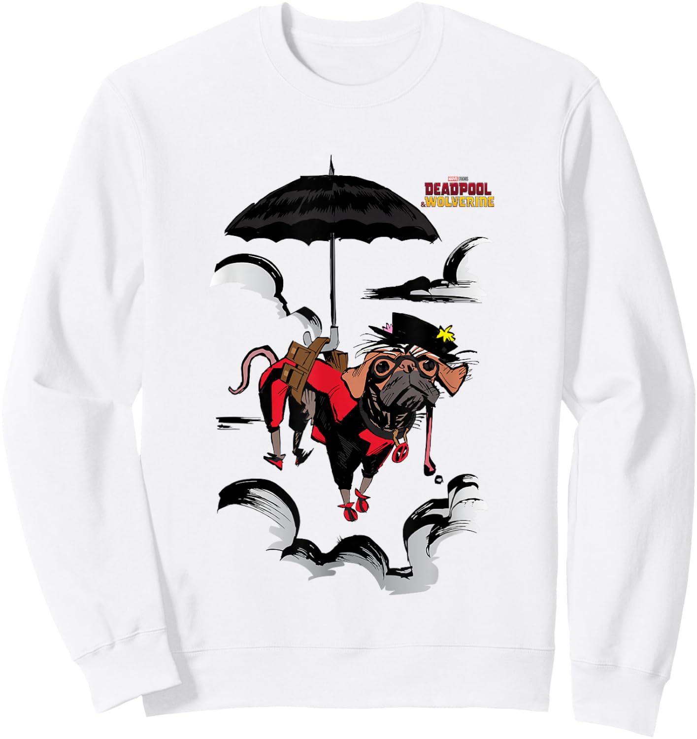 Marvel Deadpool & Wolverine Dogpool To The Cloudy Rescue Sweatshirt - Sweatshirt | White