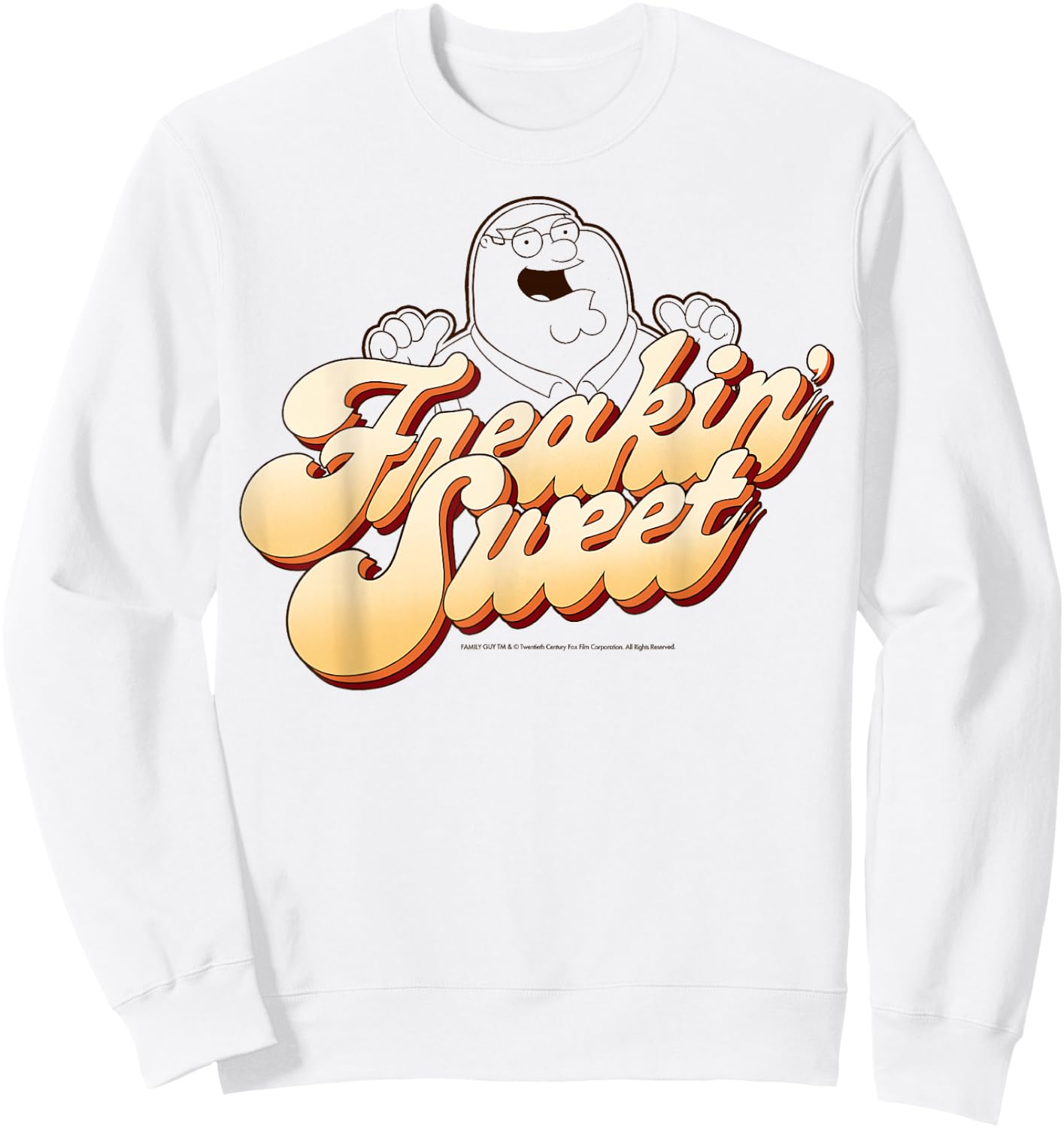 Family Guy Peter Griffin Freakin' Sweet Retro Chest Logo Sweatshirt - Sweatshirt | White