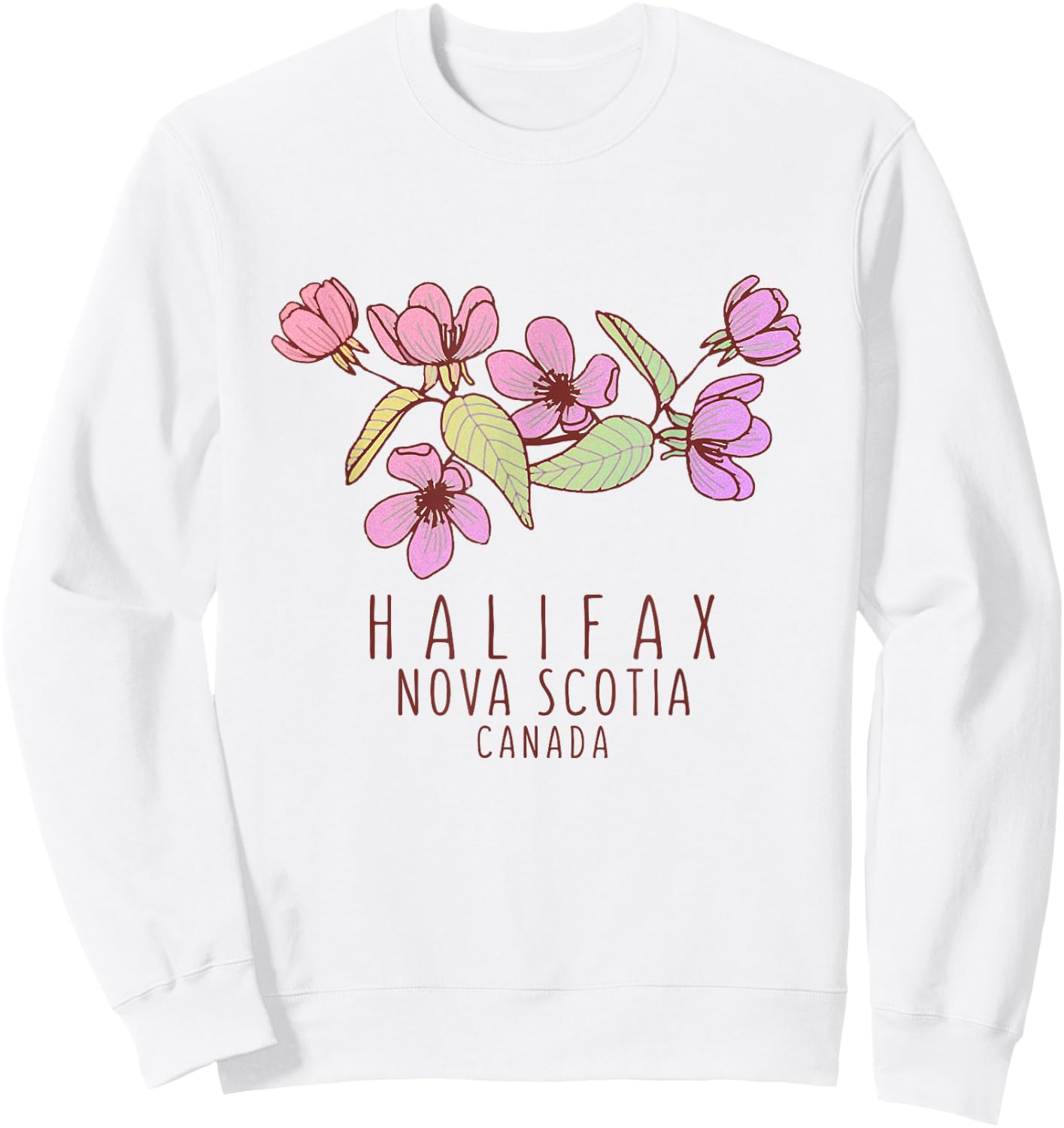 Halifax Nova Scotia Canada Wildflowers Sweatshirt - Sweatshirt | White