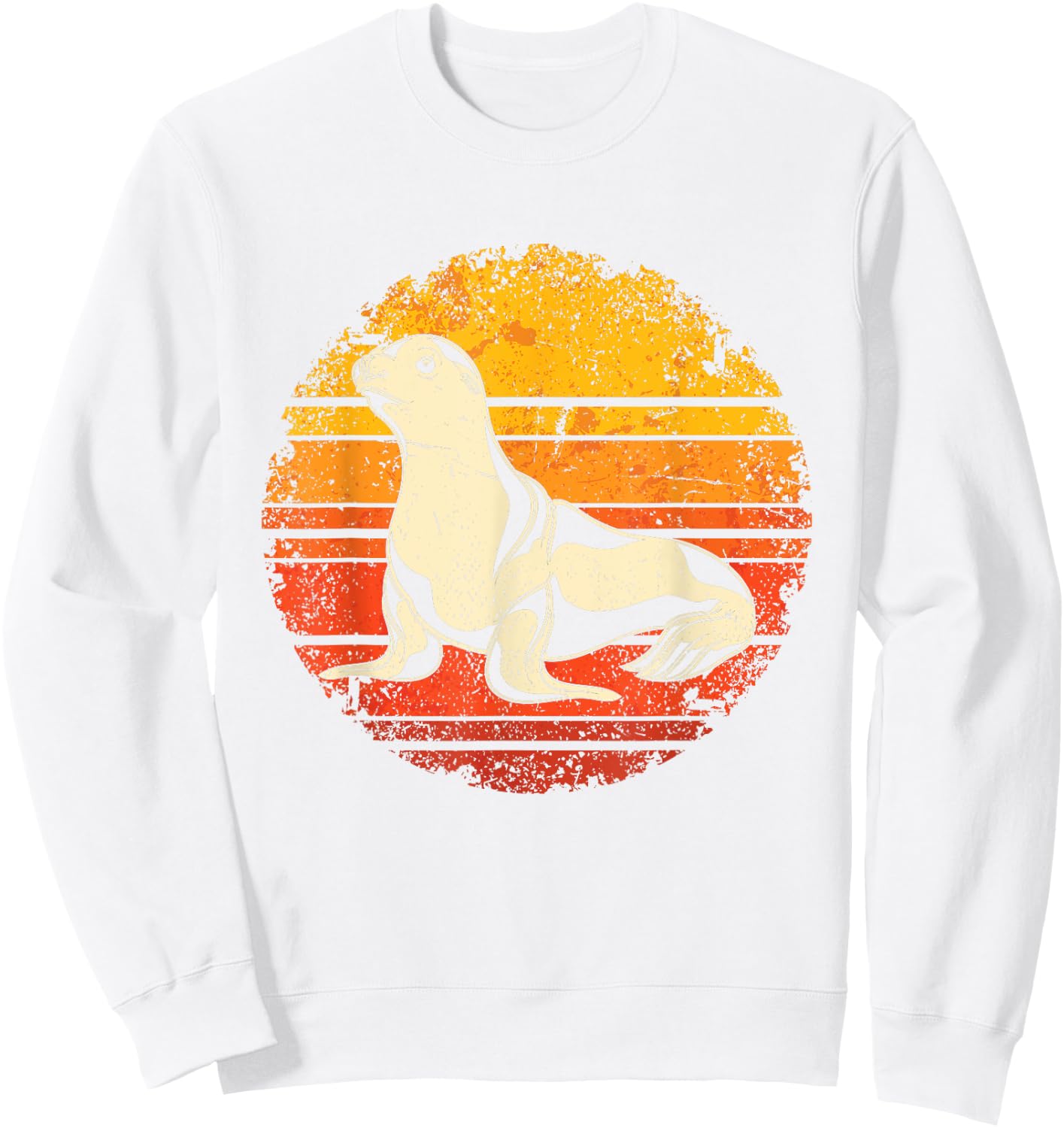 Retro Sea Lion Sweatshirt - Sweatshirt | White