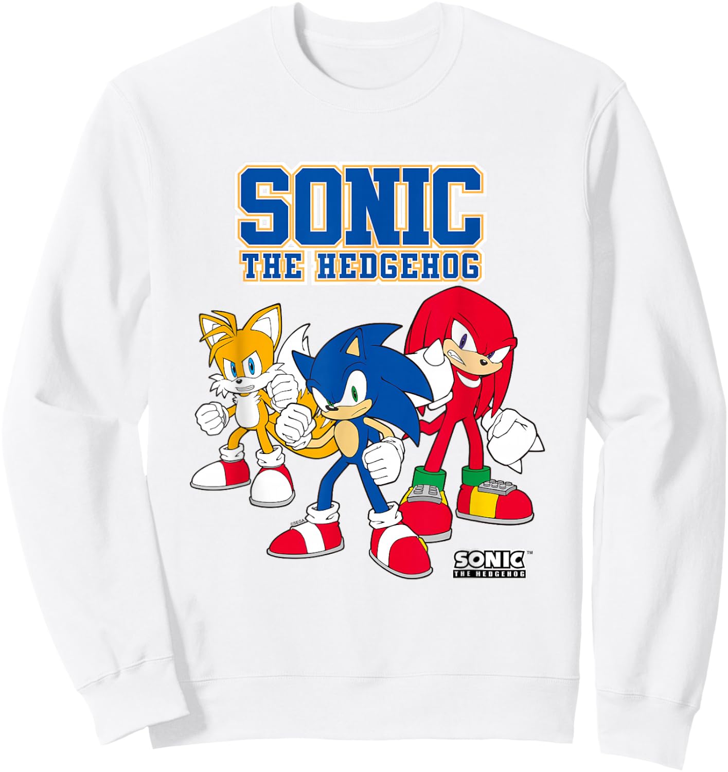 Sonic The Hedgehog Main Trio Heroic Poses Group Shot Sweatshirt - Sweatshirt | White