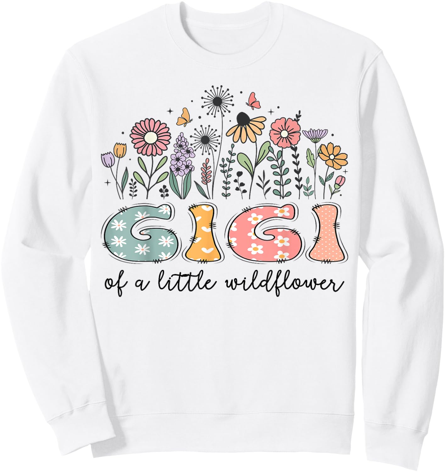 Gigi Of The Little Wildflower Baby Birthday Party Sweatshirt - Sweatshirt | White
