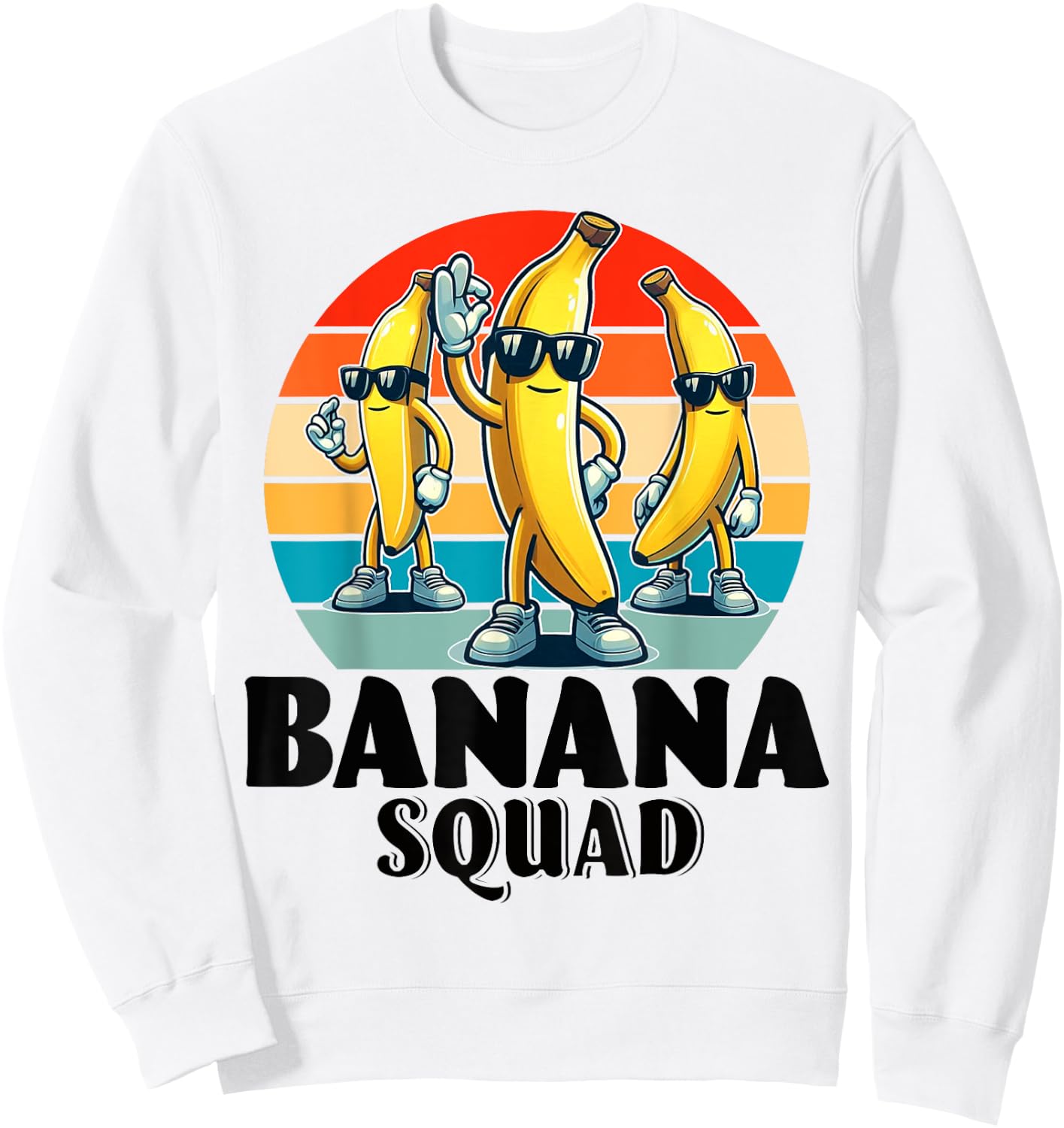 Bananas Shirt Men Women Cute Banana Gifts Funny Banana Squad Sweatshirt - Sweatshirt | White