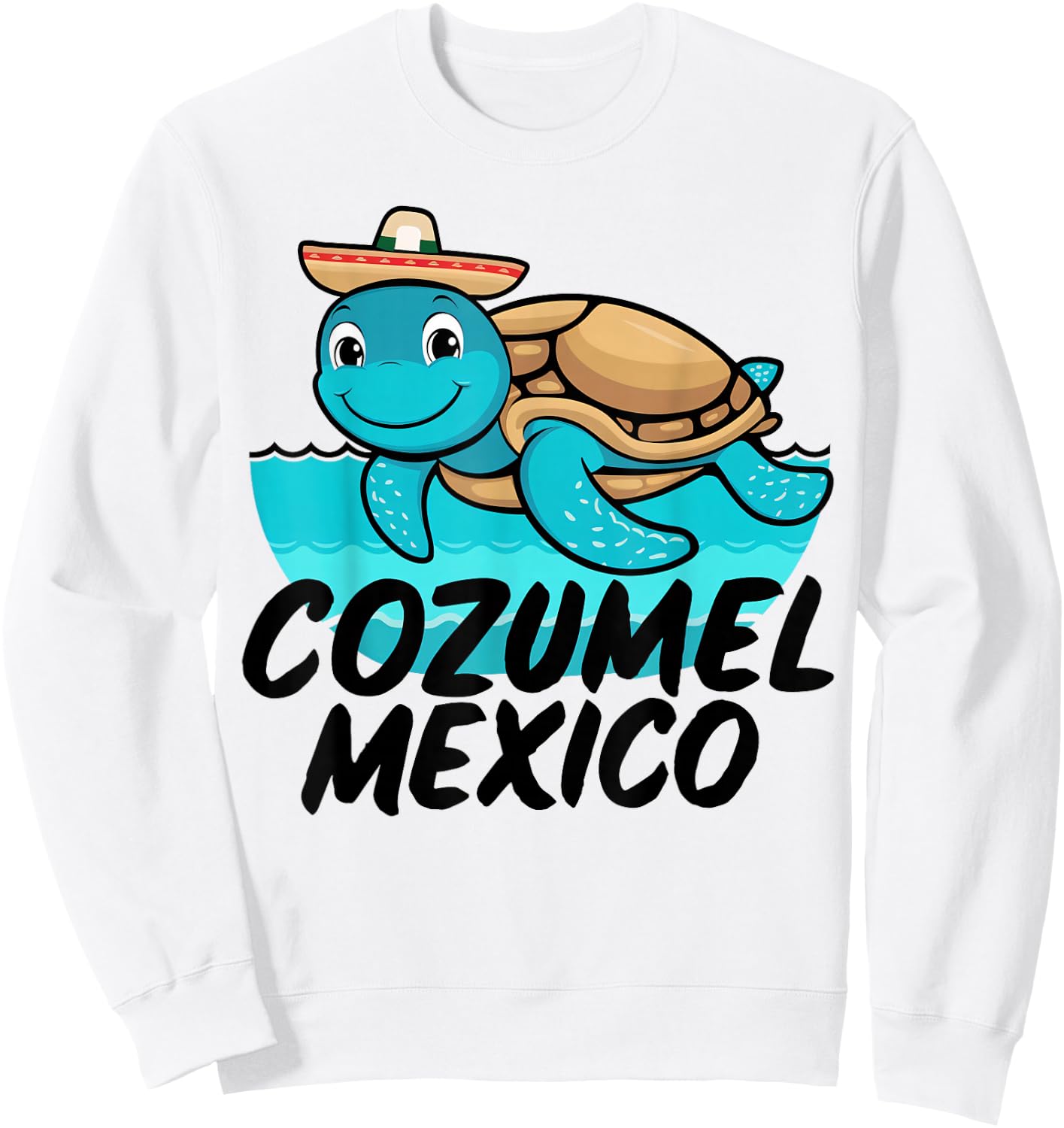 Cozumel Mexico Sea Turtle Colorful Boys Girls Toddler Sweatshirt - Sweatshirt | White