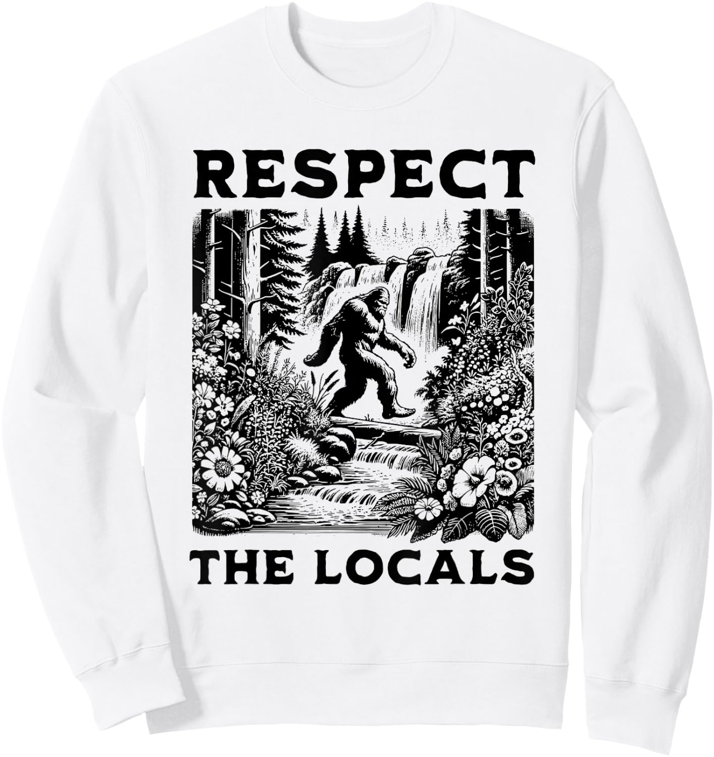 Respect the Locals Sasquatch Sweatshirt - Sweatshirt | White