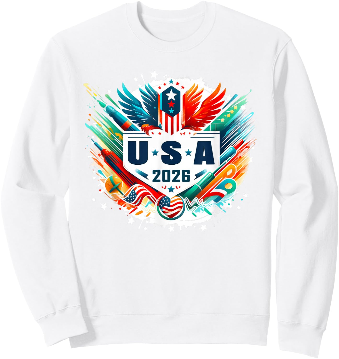 USA 2026 Go United States Sport USA Team 2026 USA Sweatshirt - Sweatshirt | White