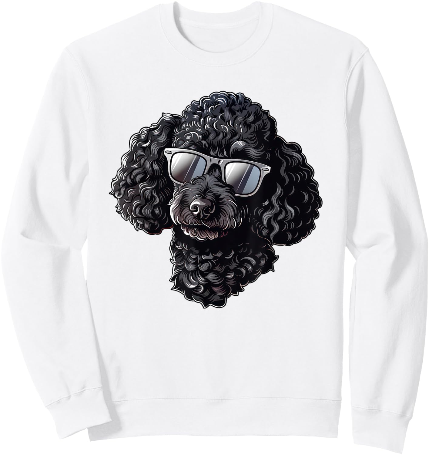 Poodle Dog Sunglasses Women Girls Kids Sweatshirt - Sweatshirt | White
