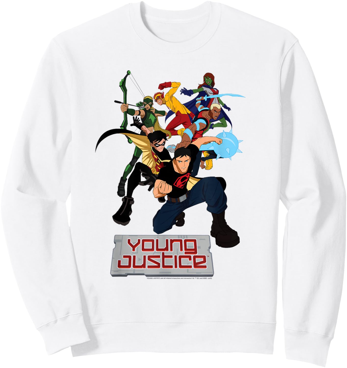 Young Justice Superboy, Robin, Aqualad, Artemis, Kid Flash Sweatshirt - Sweatshirt | White