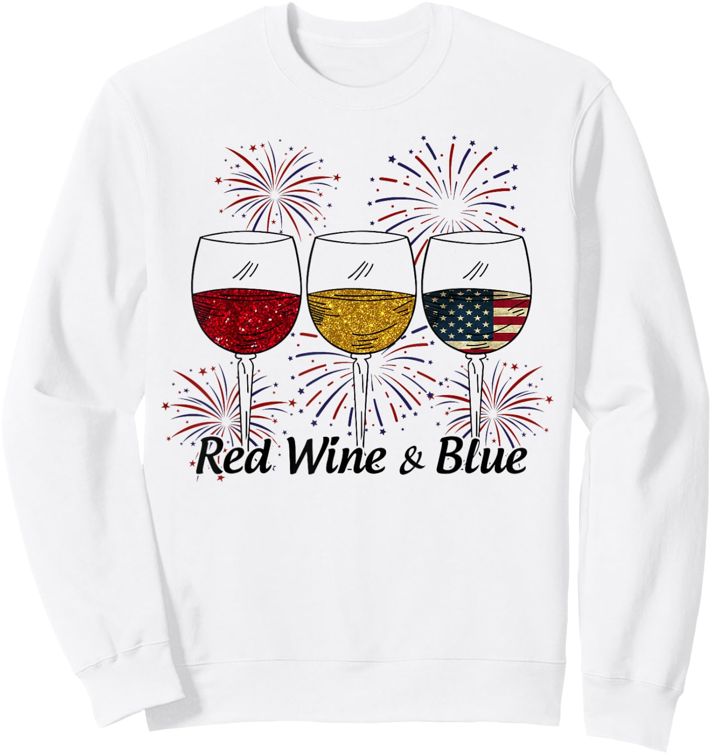 Red Wine & Blue Sweatshirt - Sweatshirt | White