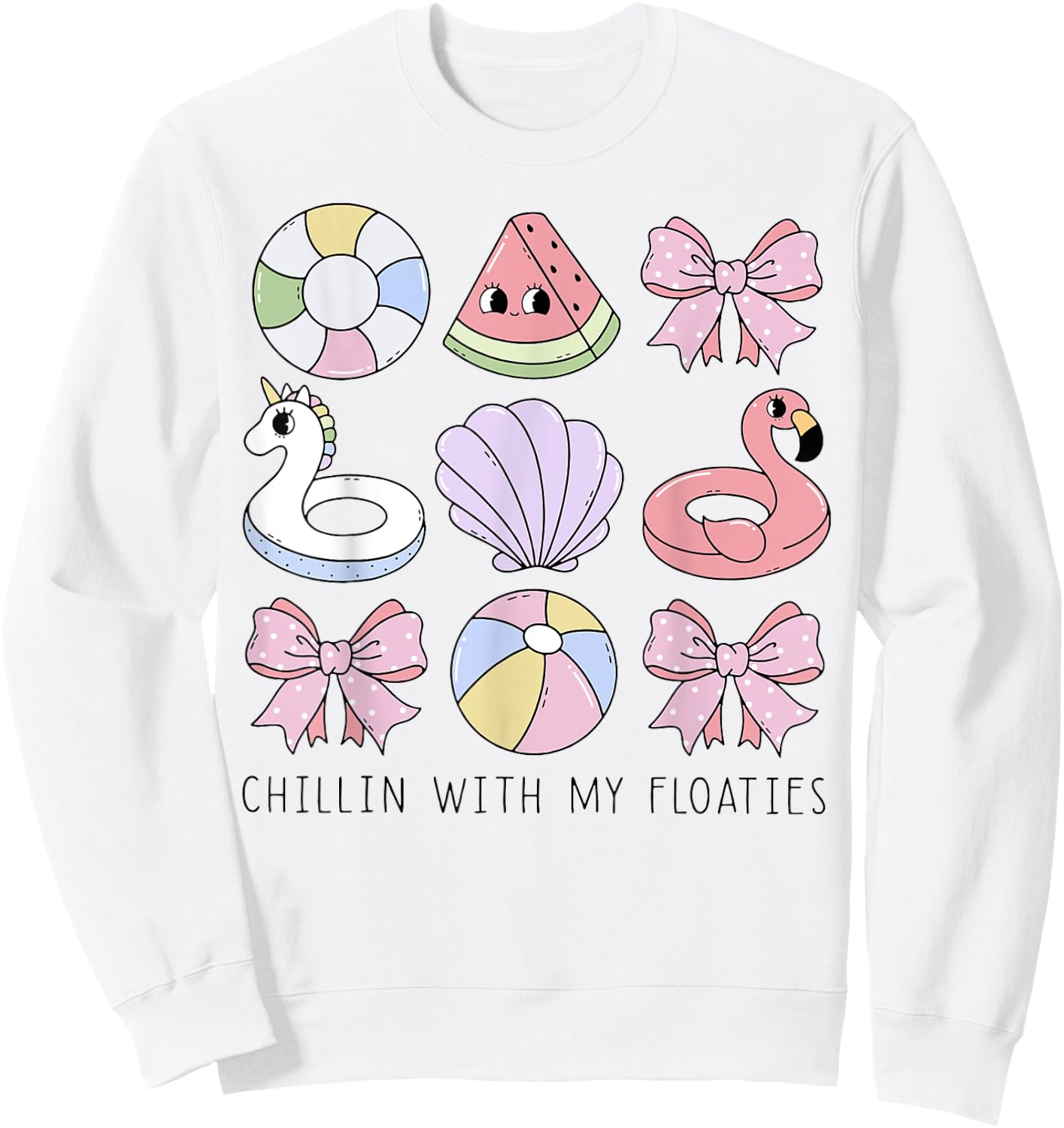 Chillin With My Floaties Sweatshirt - Sweatshirt | White