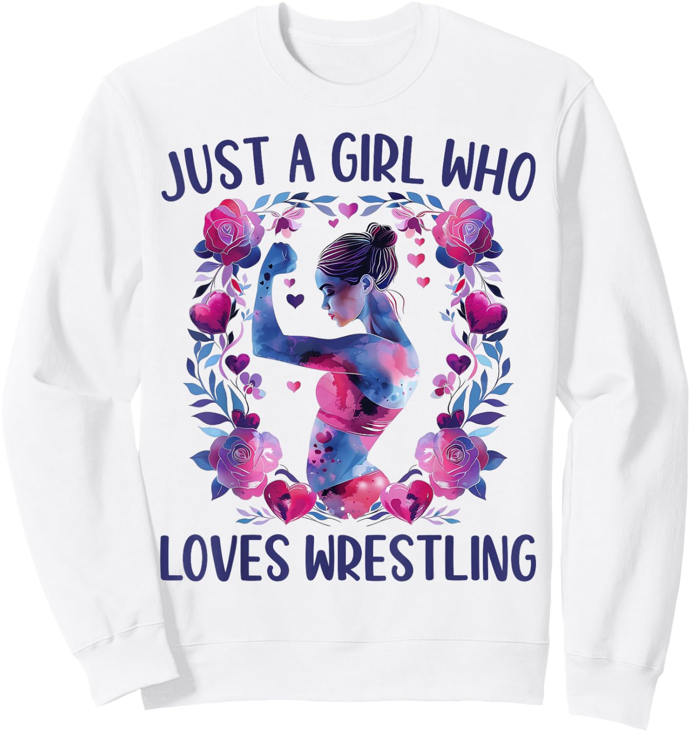 Just A Girl Who Loves Wrestling Cute Wrestler Wrestling Gift Sweatshirt - Sweatshirt | White