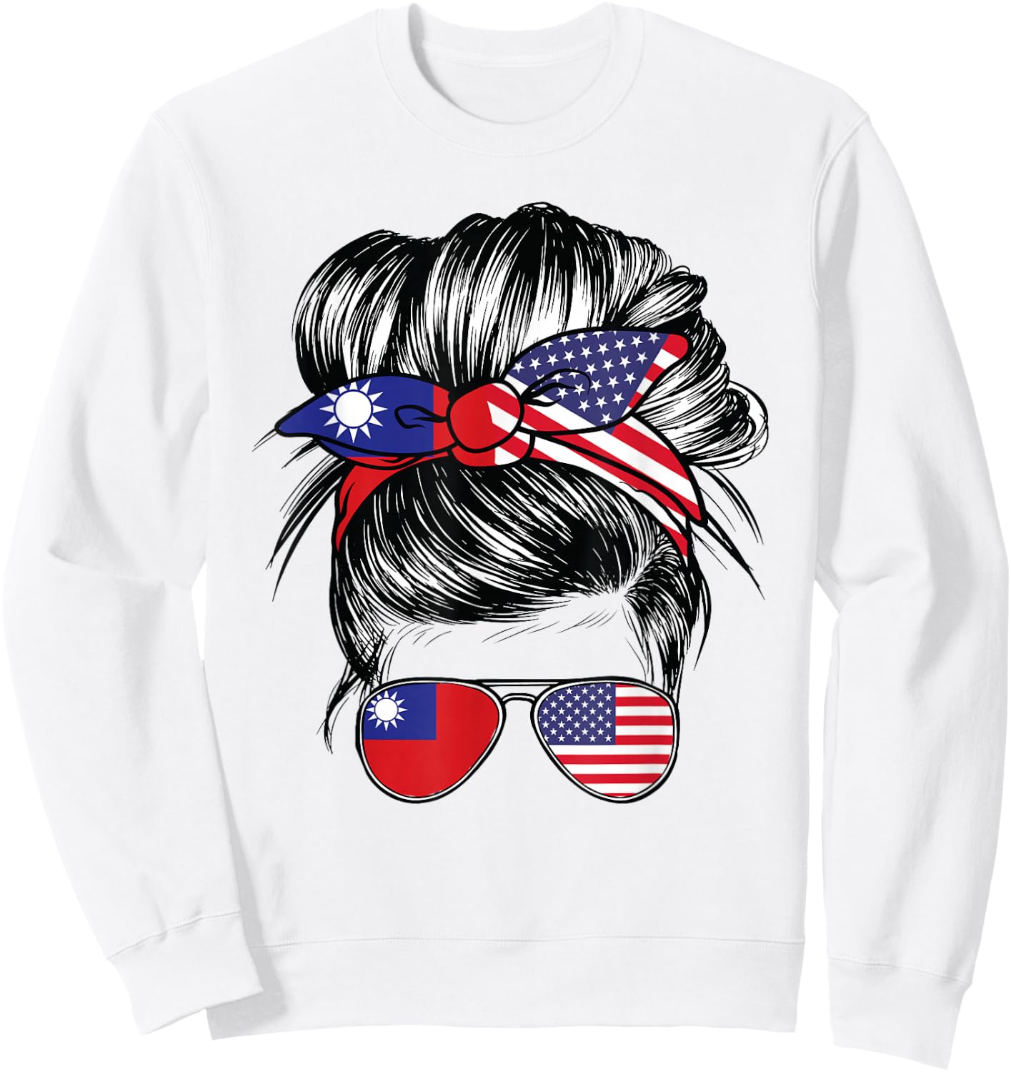 Taiwan Flag Taiwanese Women American USA Heritage Taiwan Sweatshirt - Sweatshirt | White