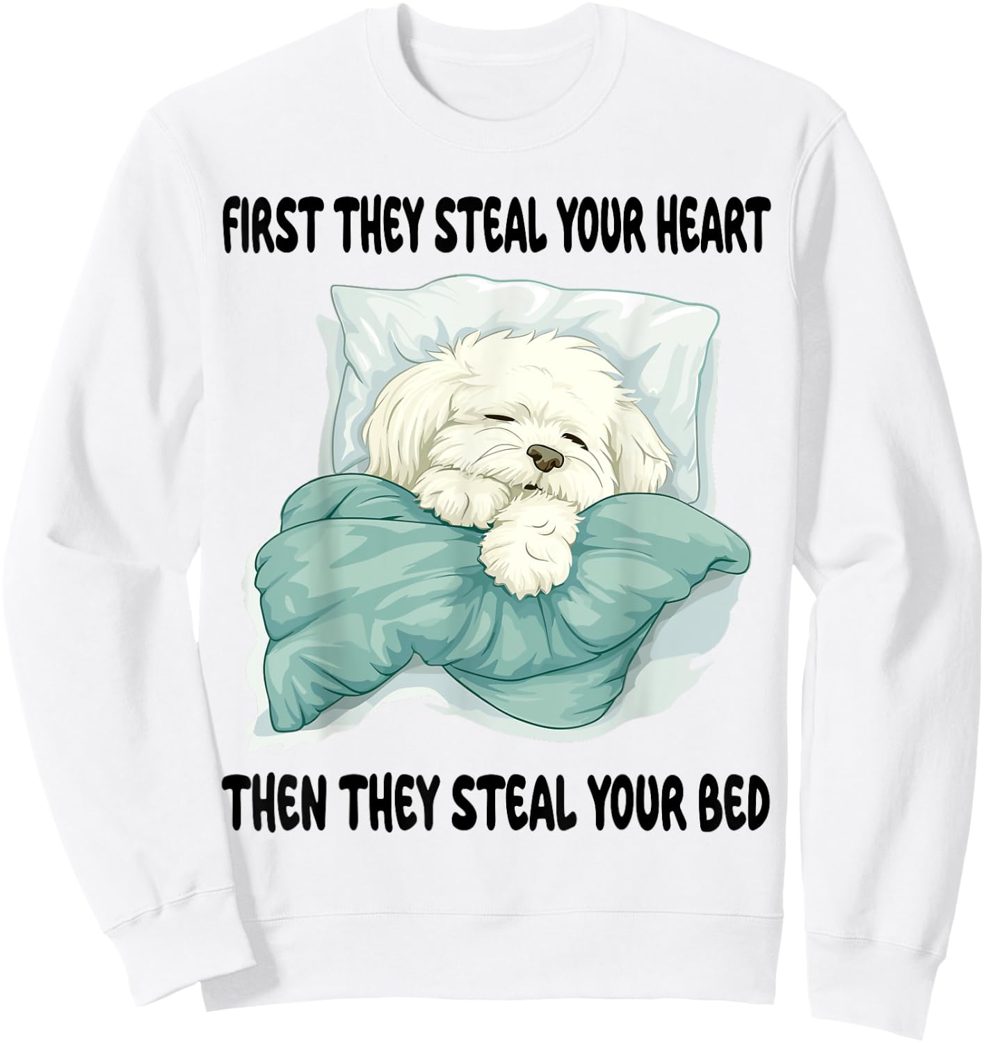 Coton De Tulear Sleeping Pajamas Nightgown Sweatshirt - Sweatshirt | White