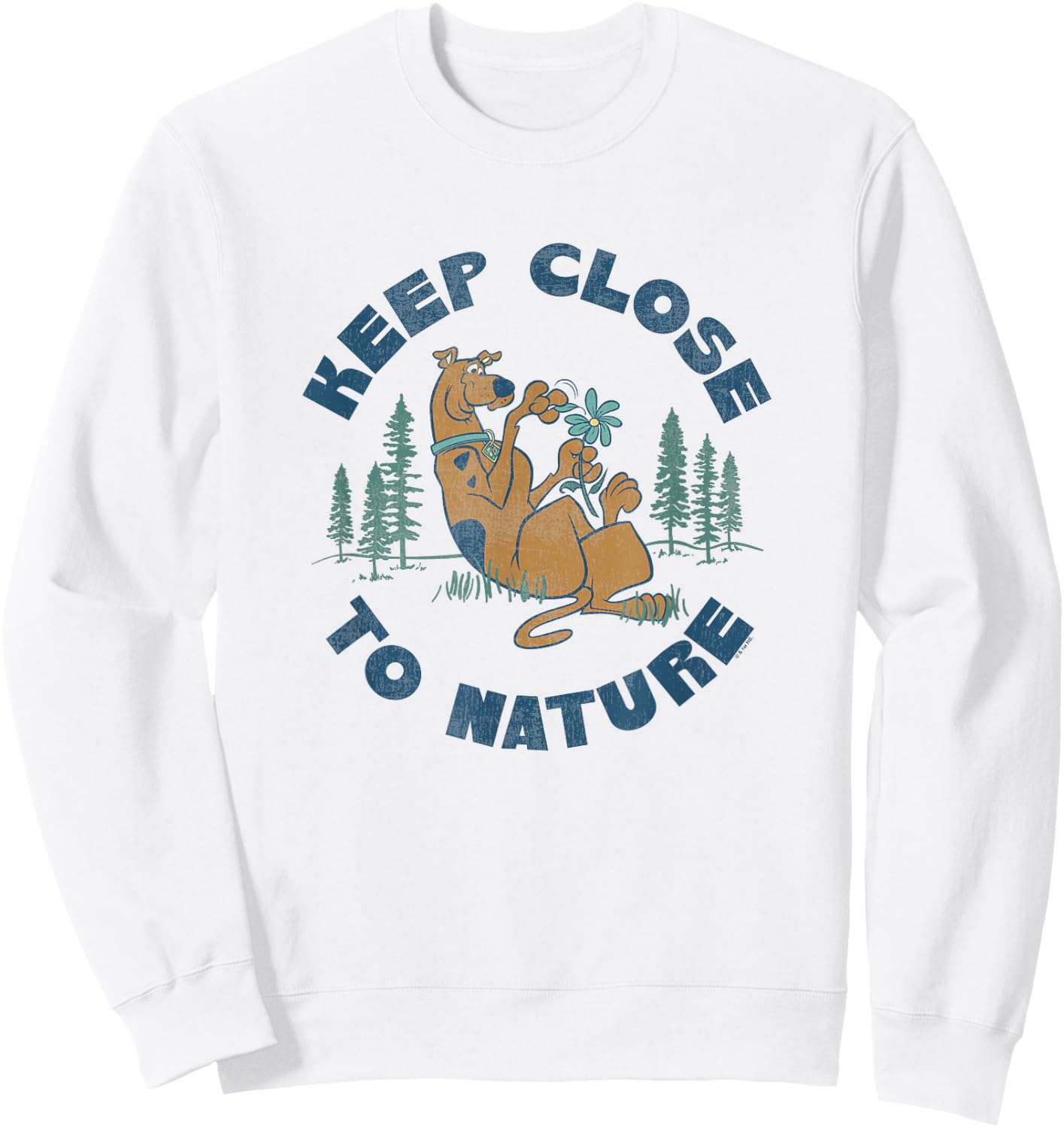Scooby-Doo Vintage Earth Day Keep Close To Nature Poster Sweatshirt - Sweatshirt | White