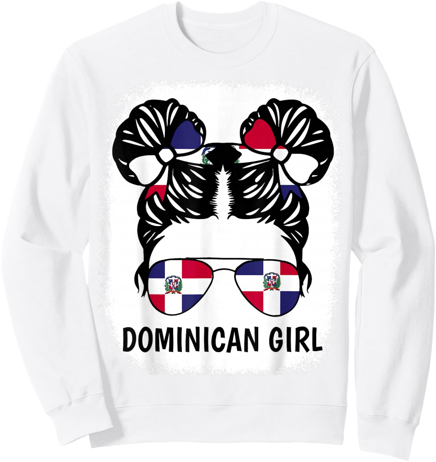 Dominican Girl Dominicana Republic Flag Hispanic Heritage Sweatshirt - Sweatshirt | White