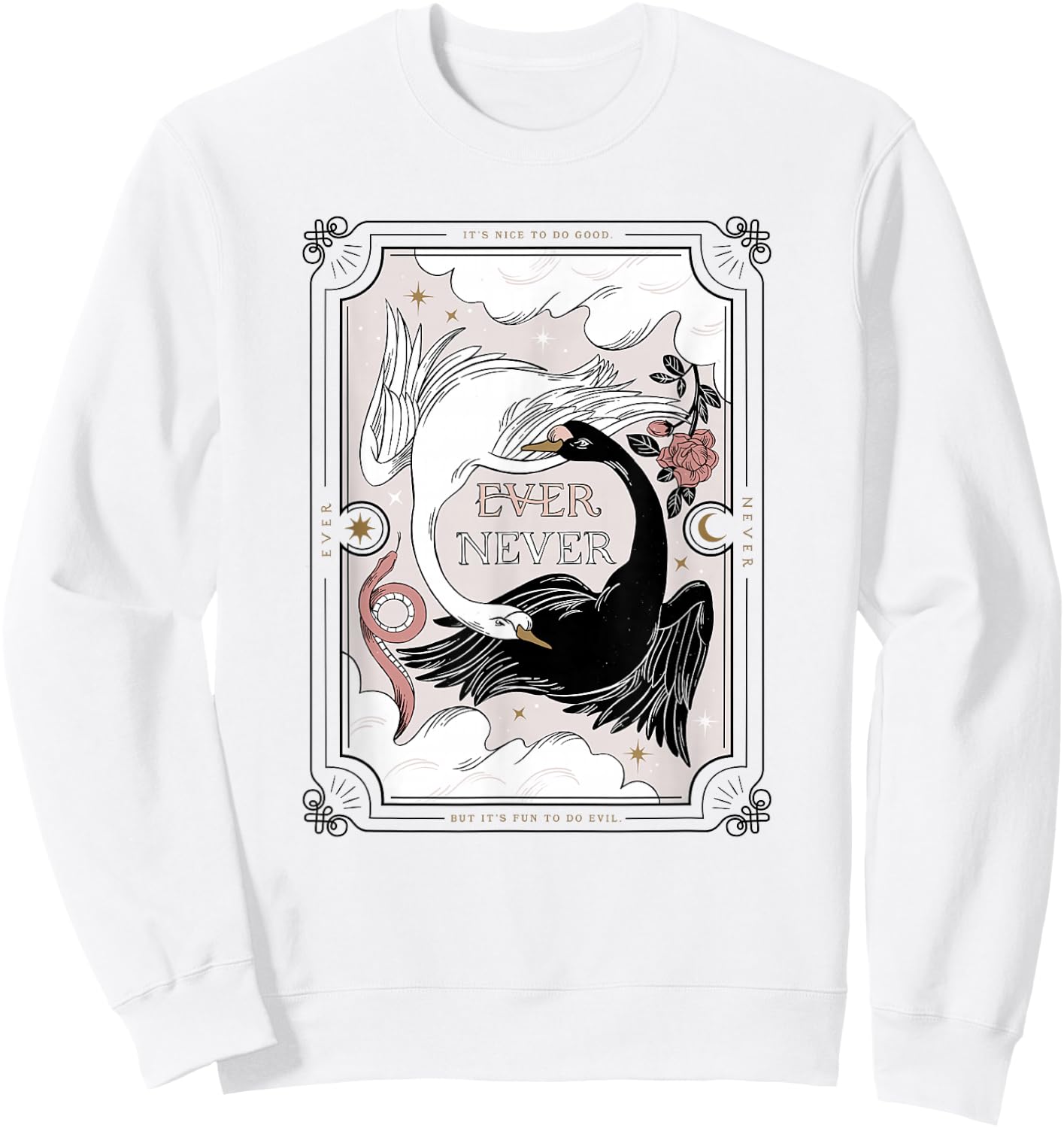 The School for Good and Evil Ever Never Black & White Geese Sweatshirt - Sweatshirt | White