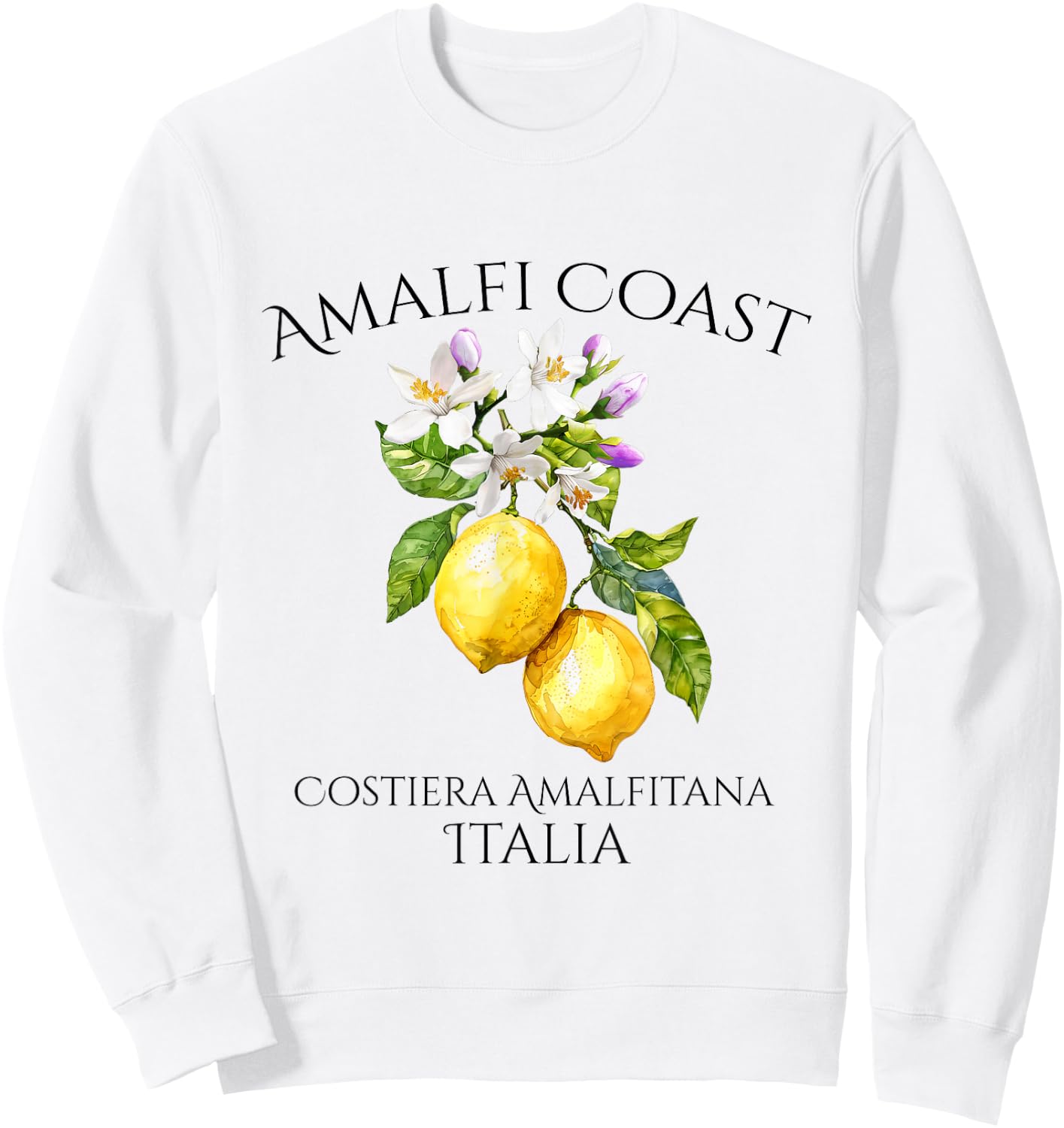 Amalia Coast Italian Souvenir Italy Lemons Sweatshirt - Sweatshirt | White