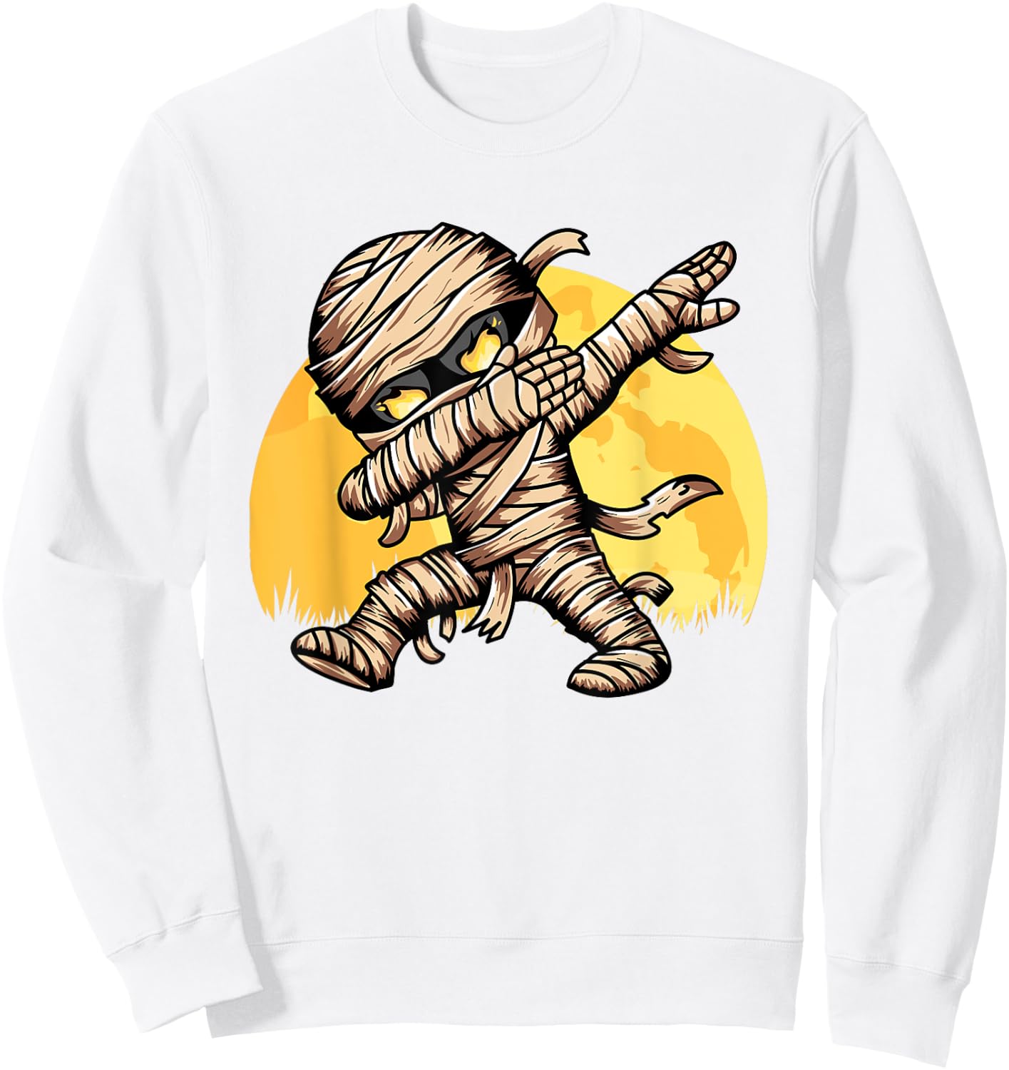 Dabbing Mummy Costume Dab Dancing Men Kids Boys Halloween Sweatshirt - Sweatshirt | White