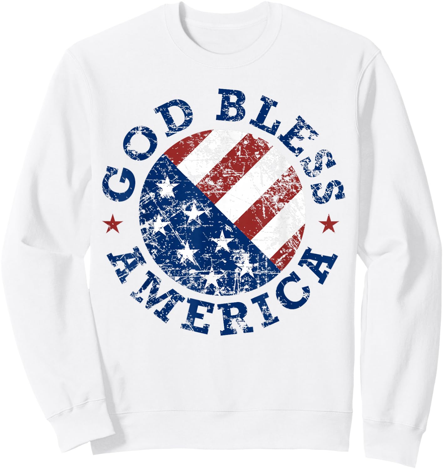 God Bless America Flag 4th of July Independence Day Kids Men Sweatshirt - Sweatshirt | White