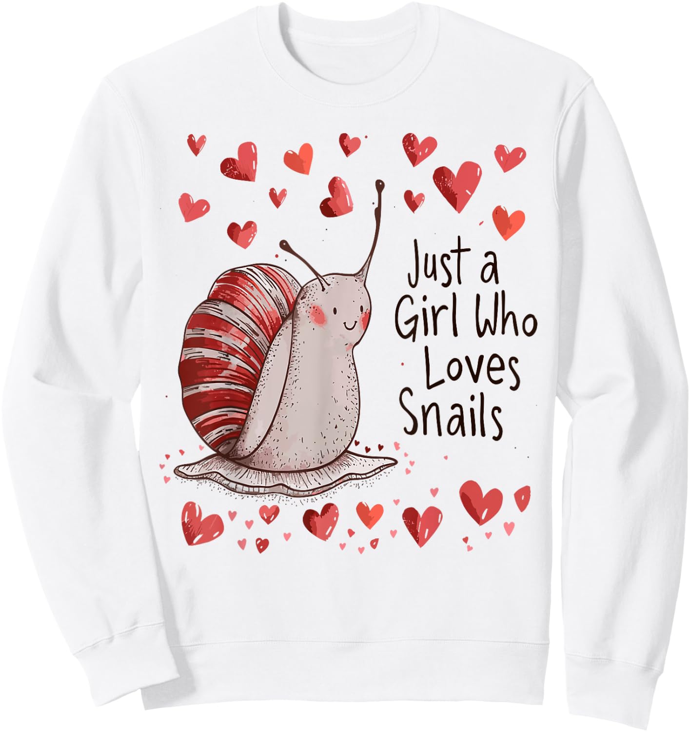 Cute Snails Lovers Gift - Just A Girl Who Loves Snails Sweatshirt - Sweatshirt | White