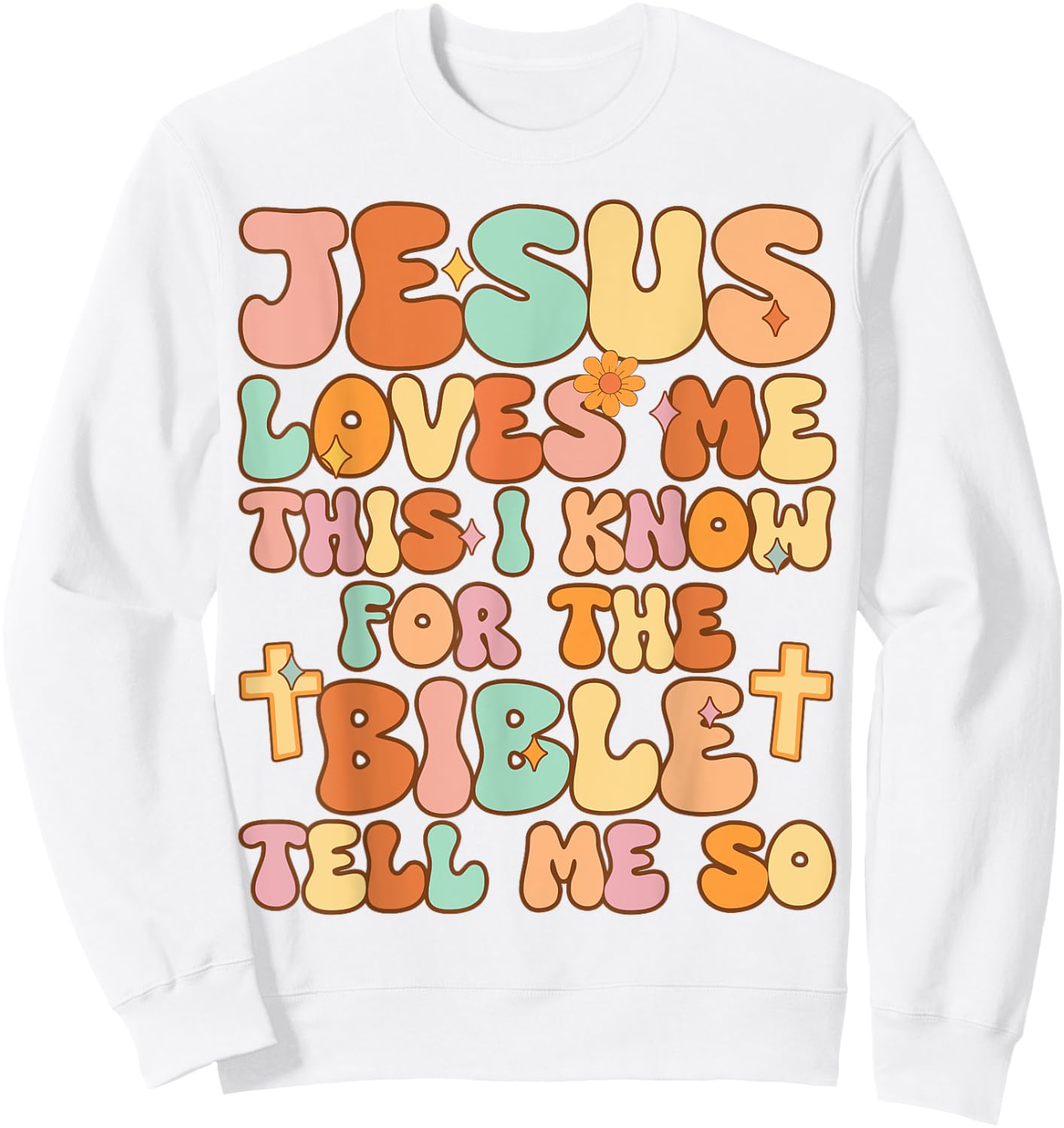 Toddler Jesus Loves Me This I Know Kid Youth Jesus Christian Sweatshirt - Sweatshirt | White