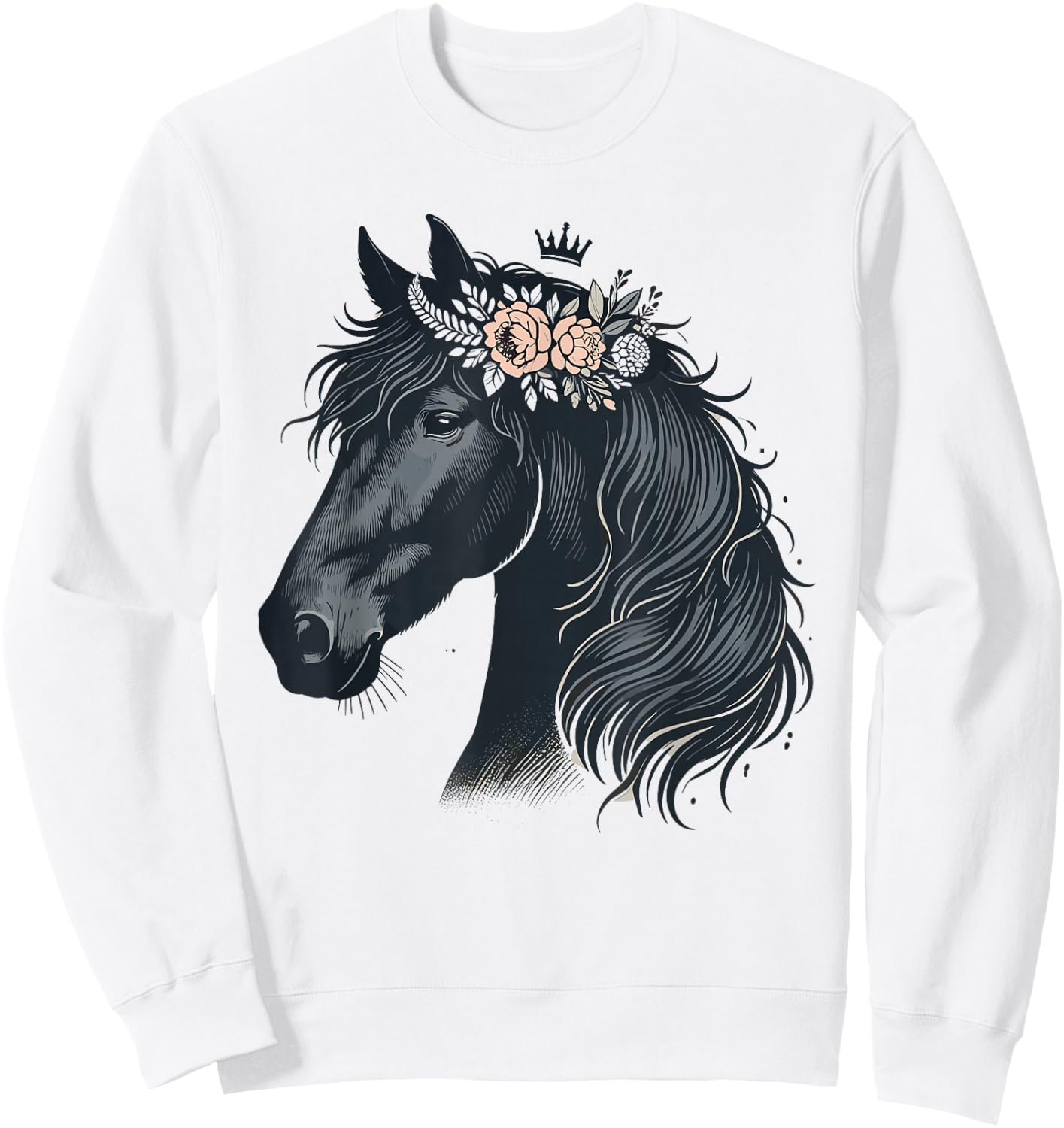 Friesian Horse Lover Majestic Friesian Horse Riding Sweatshirt - Sweatshirt | White