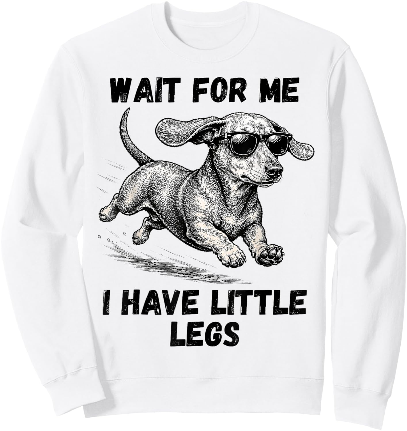 Wait for Me I Have Little Legs Dachshund Funny Dog Mom Sweatshirt - Sweatshirt | White