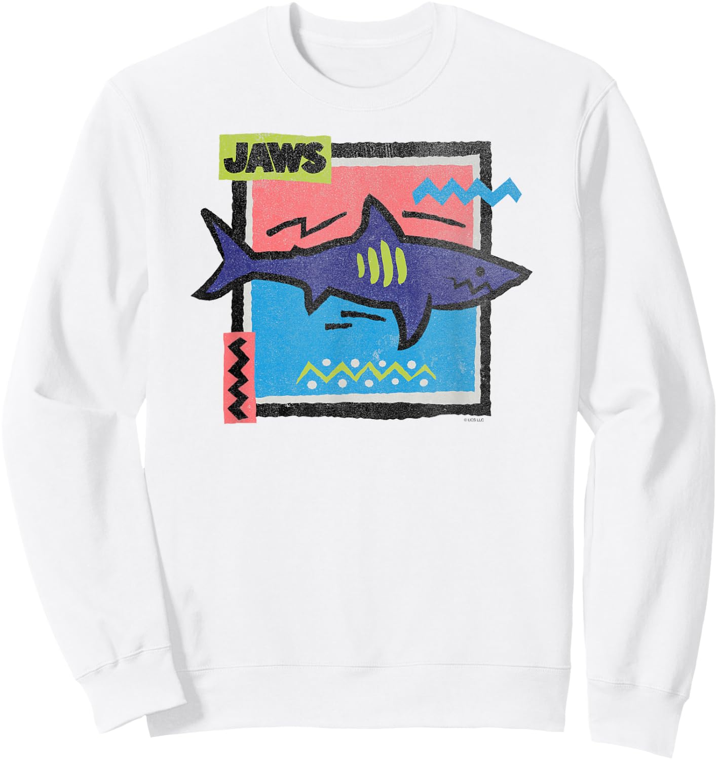 Jaws Neon Shark Sweatshirt - Sweatshirt | White