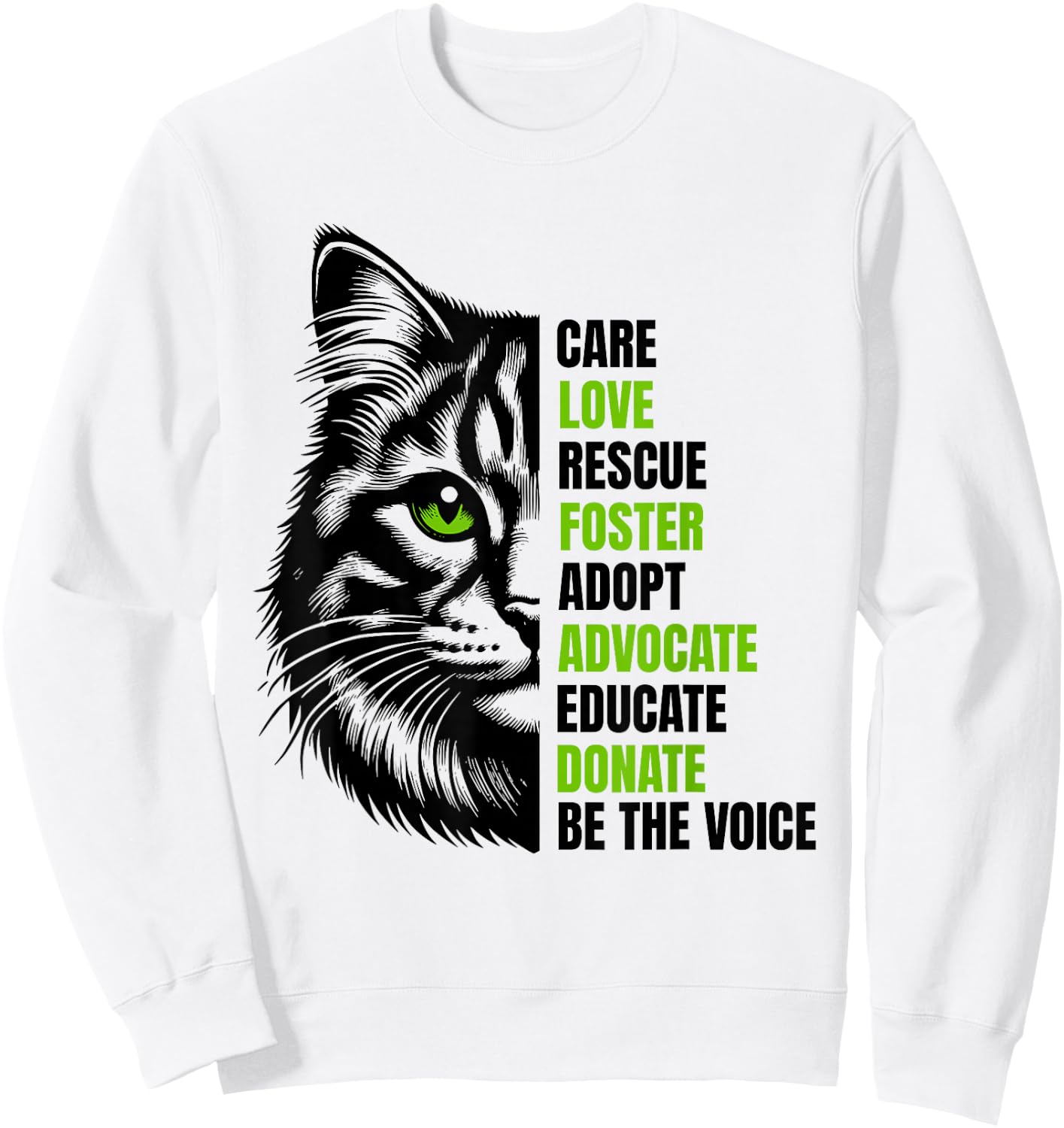 Paws Under the Moon - Cat Lovers Gifts Cat Rescue Gift Feral Kittens Homeless Foster Adopt Cats TNR , Small, White Sweatshirt - Sweatshirt | White