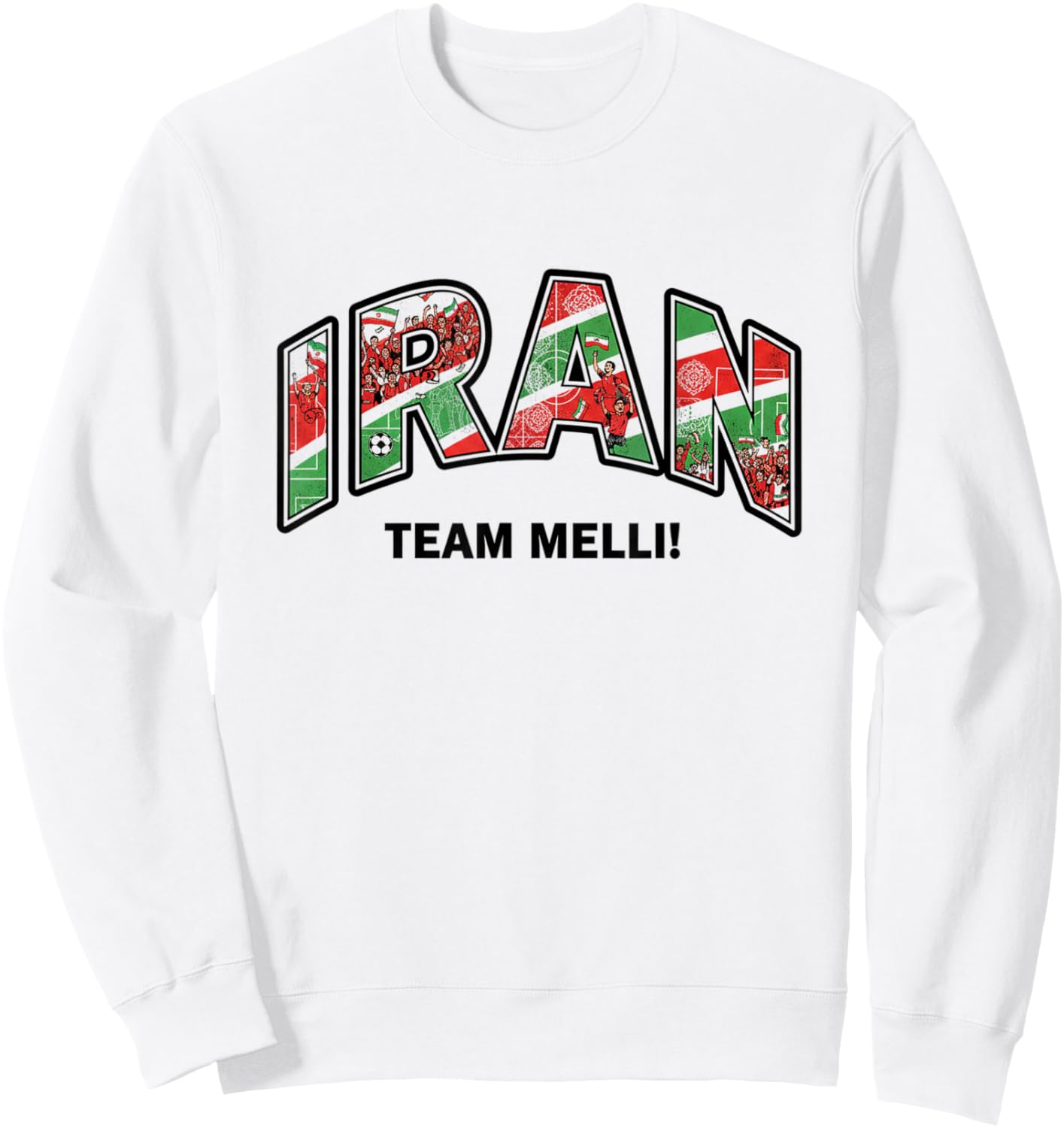 Soccer Fan Shirt 2026 Iran Team Melli Supporters Sweatshirt - Sweatshirt | White