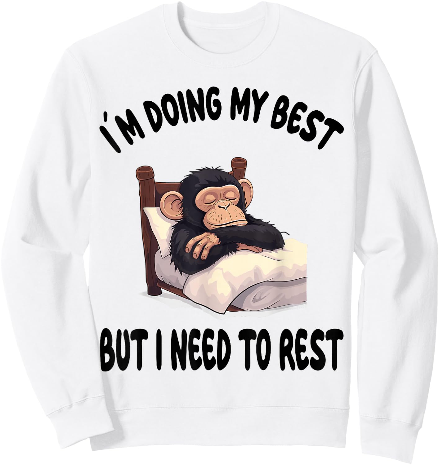 Monkey Ape Official Sleepshirt Pajamas Nightgown Sweatshirt - Sweatshirt | White
