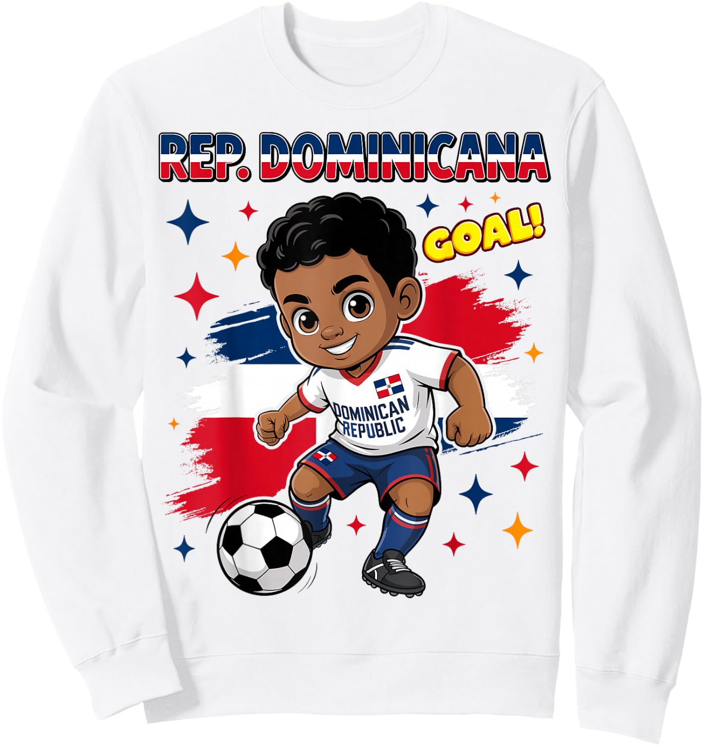 Republica Dominicana Kid Goal Dominican Flag for Boys Kids Sweatshirt - Sweatshirt | White