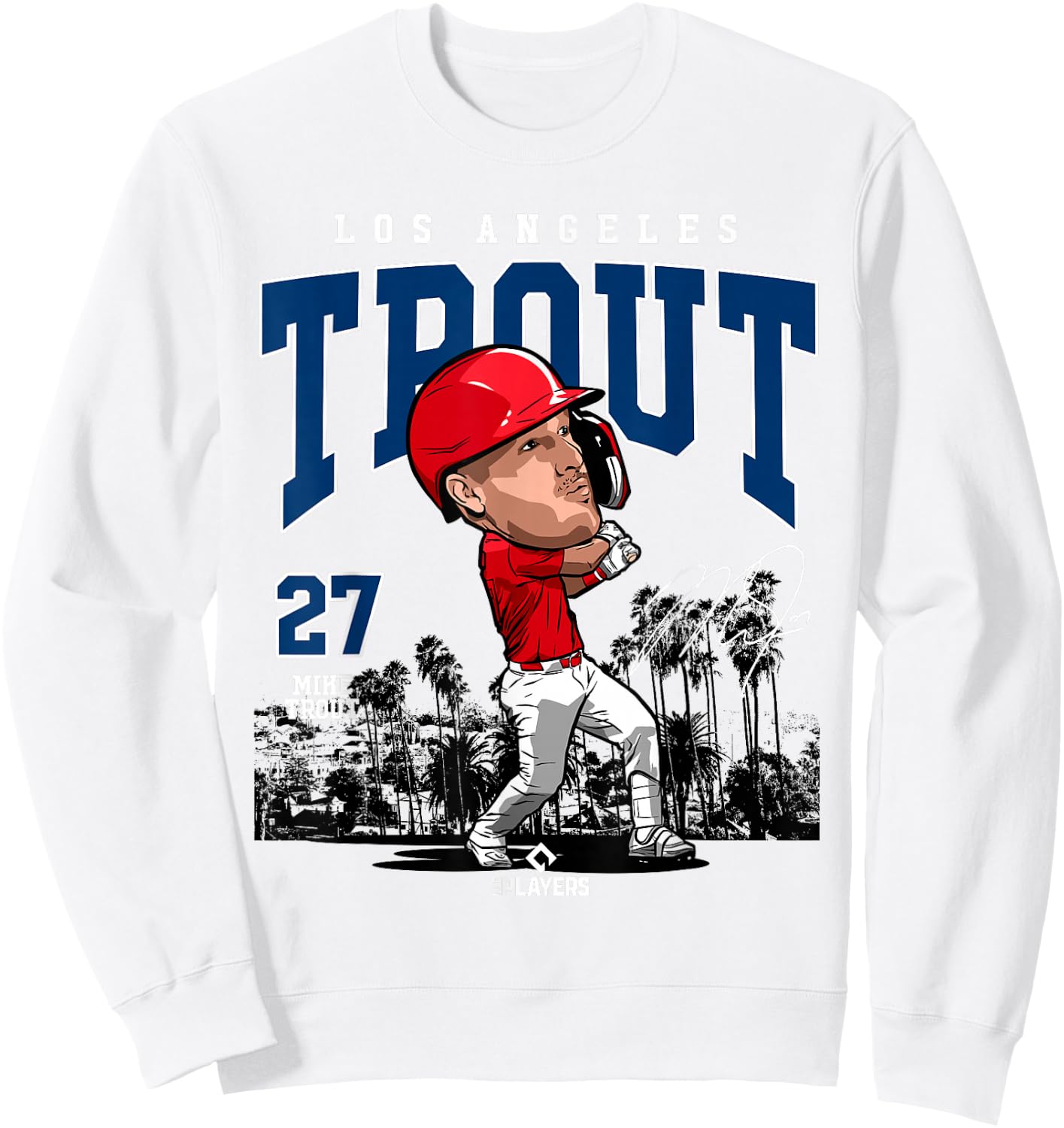 Mike Trout | Los Angeles Baseball MLB Players | MLBTRO4006 Sweatshirt - Sweatshirt | White