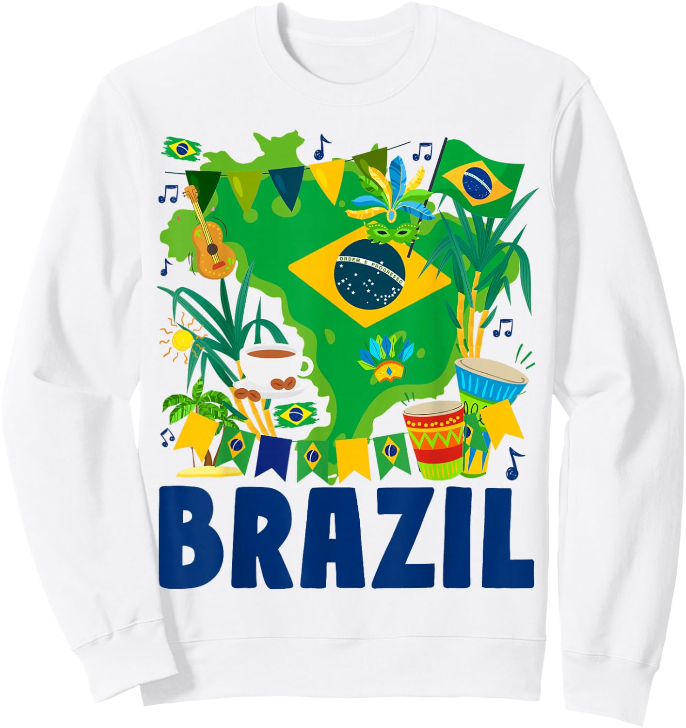 Brazil Flag Outfit Idea Brasil & Brazilian Flag Sweatshirt - Sweatshirt | White