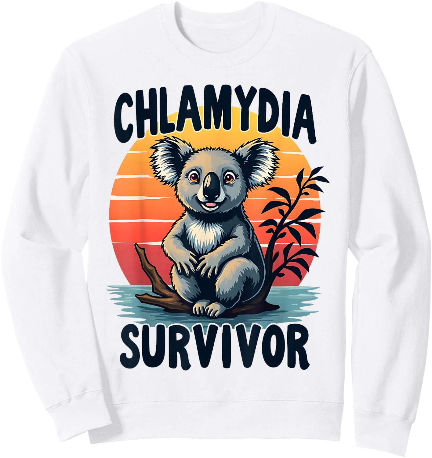 Chlamydia Survivor Funny Adult Joke Retro Vintage Koala Men Sweatshirt - Sweatshirt | White