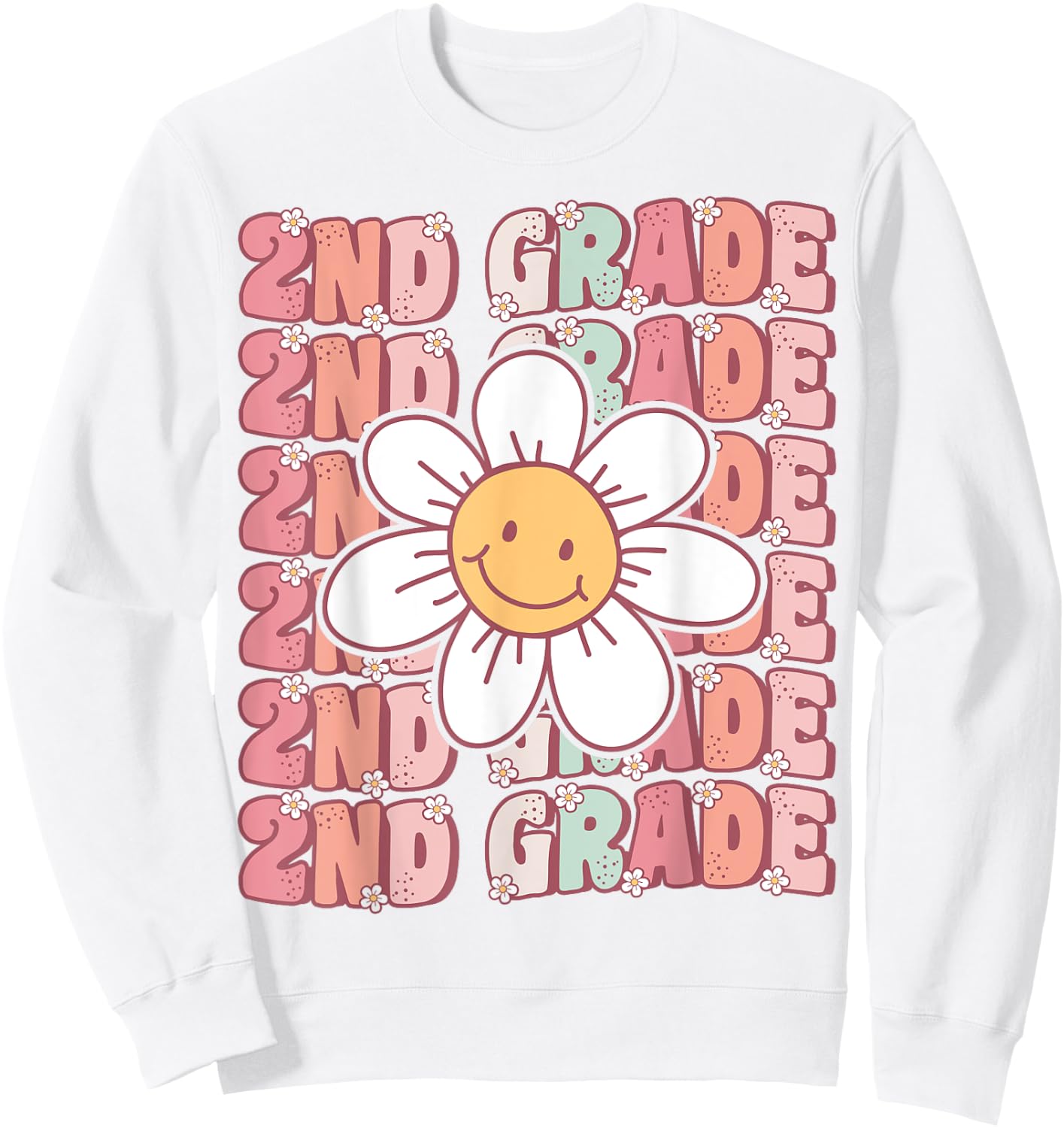 Groovy 2nd Grade Back To School First Day of Second Grade Sweatshirt - Sweatshirt | White