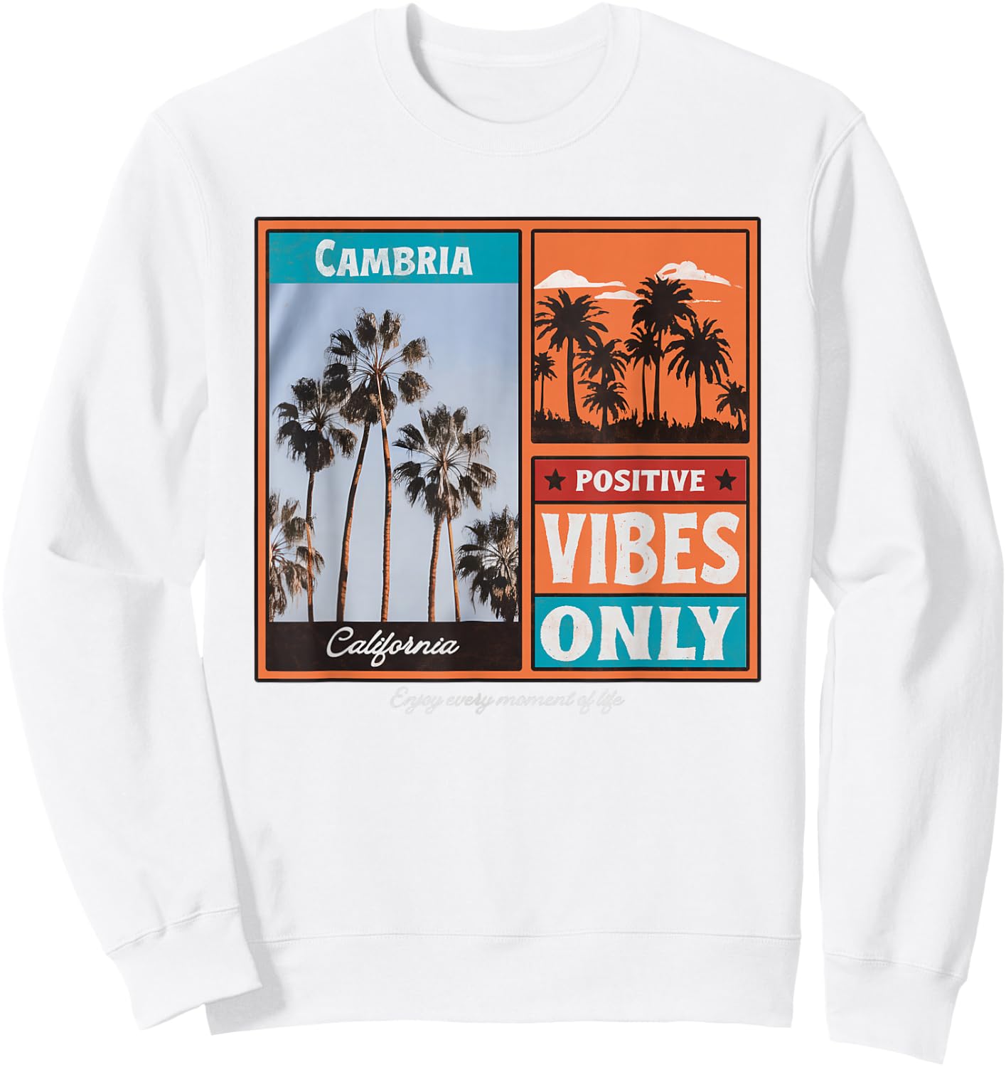 Cambria California CA Retro Sweatshirt - Sweatshirt | White