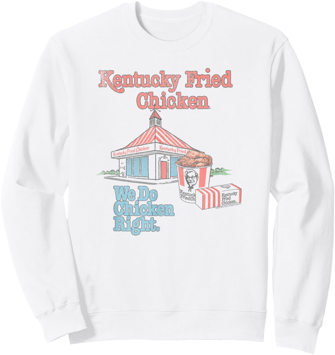 Officially Licensed KFC We Do Chicken Right Fast Food Sweatshirt - Sweatshirt | White