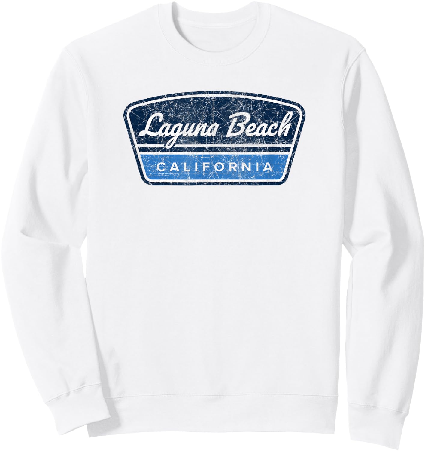 Laguna Beach California Retro Vintage Souvenir Badge Sweatshirt - Sweatshirt | White