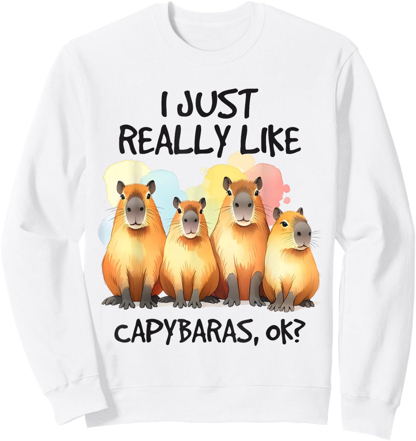Funny Capybara Sweatshirt - Sweatshirt | White
