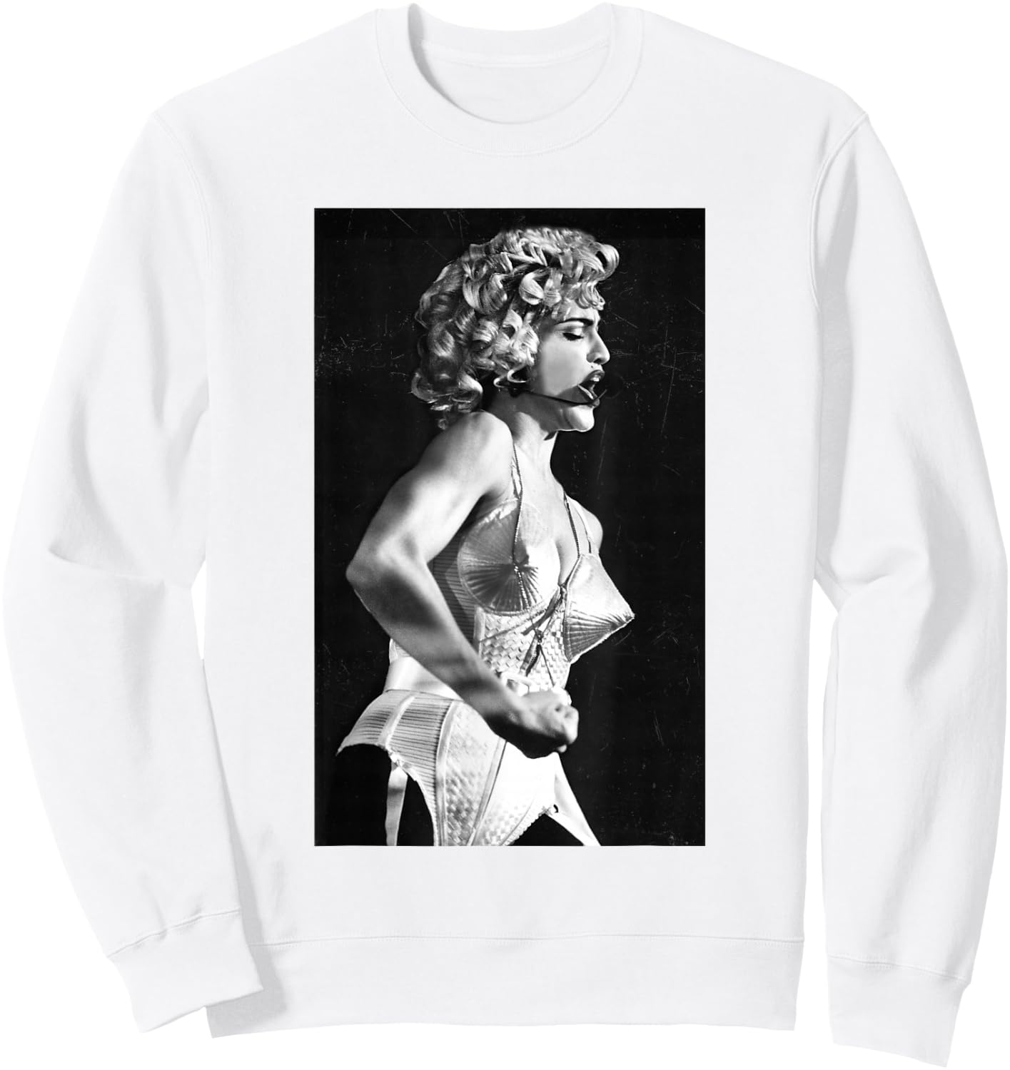 Madonna Singing Live Blonde Ambition By Stephen Wright Sweatshirt - Sweatshirt | White