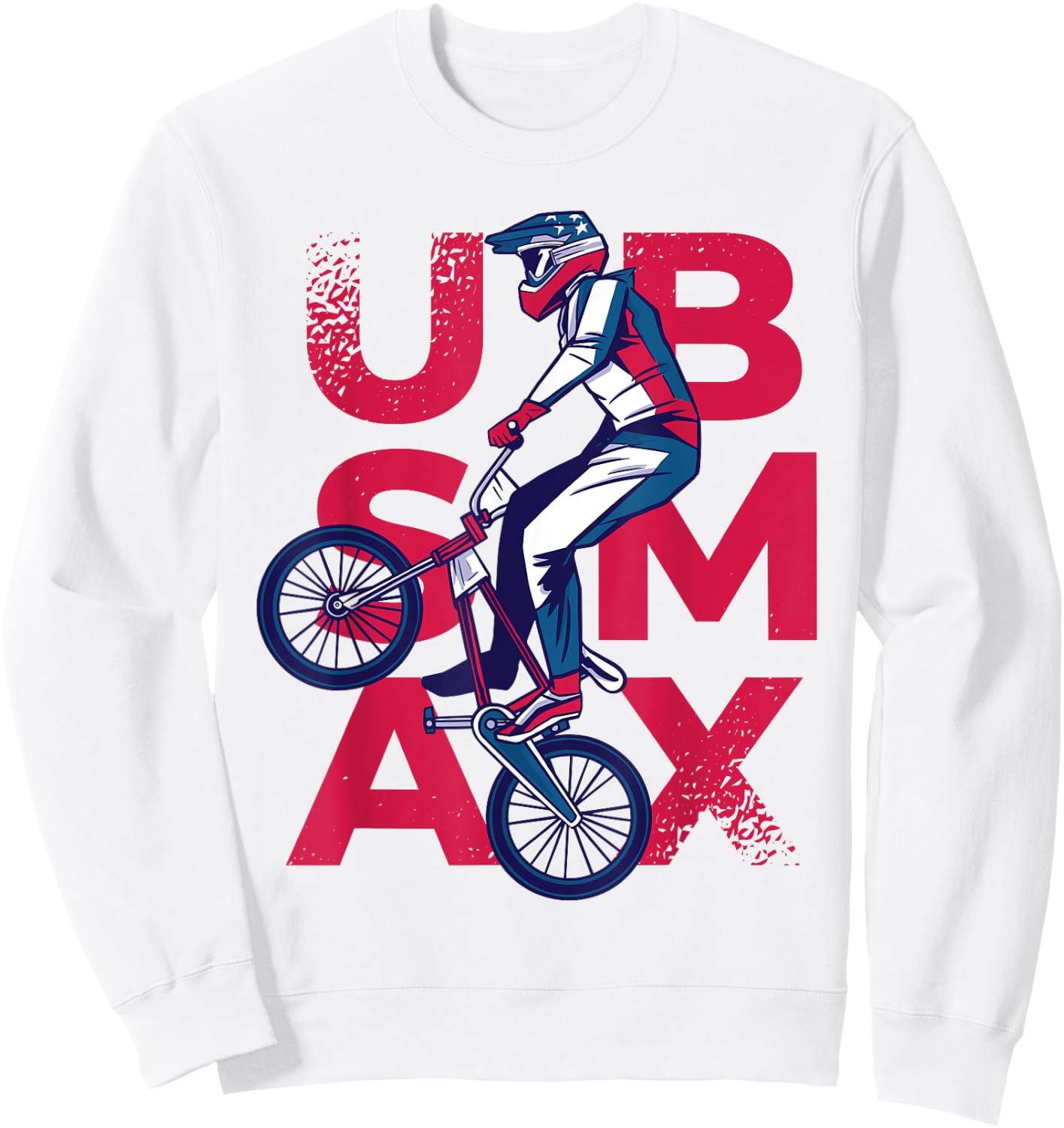 BMX Bike Support Team Flag USA Track Rider American Sweatshirt - Sweatshirt | White