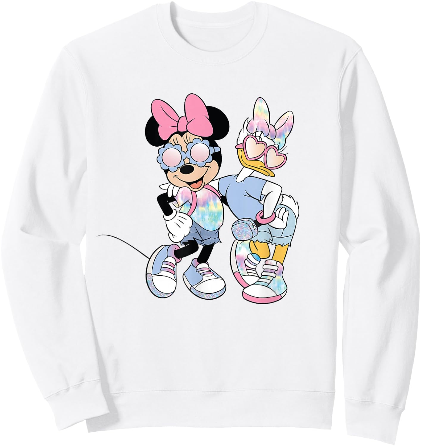 Disney Mickey and Friends Cool Minnie and Daisy Chest Logo Sweatshirt - Sweatshirt | White