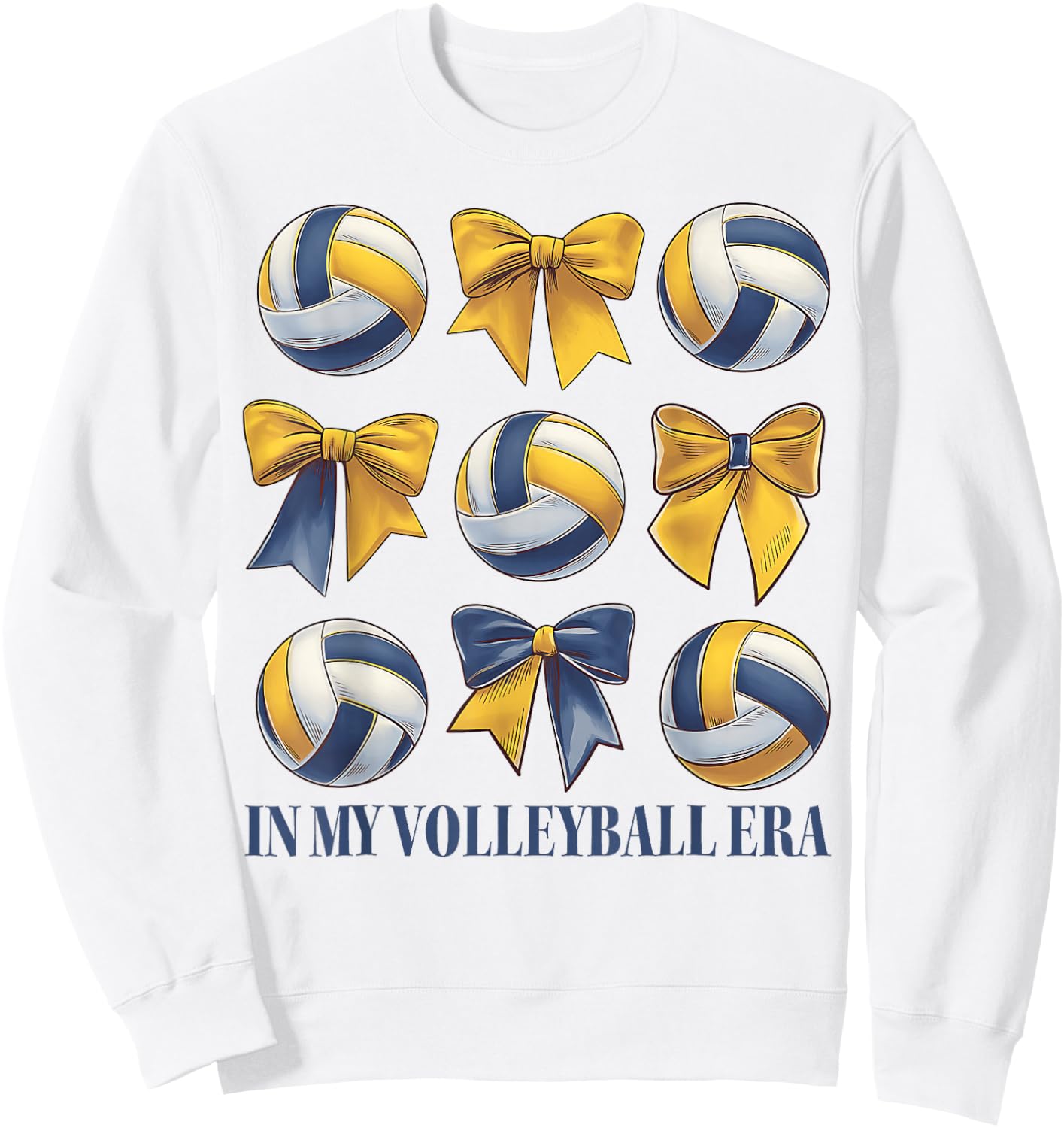 In My Volleyball Era Coquette Bow Volleyball Season Women Sweatshirt - Sweatshirt | White