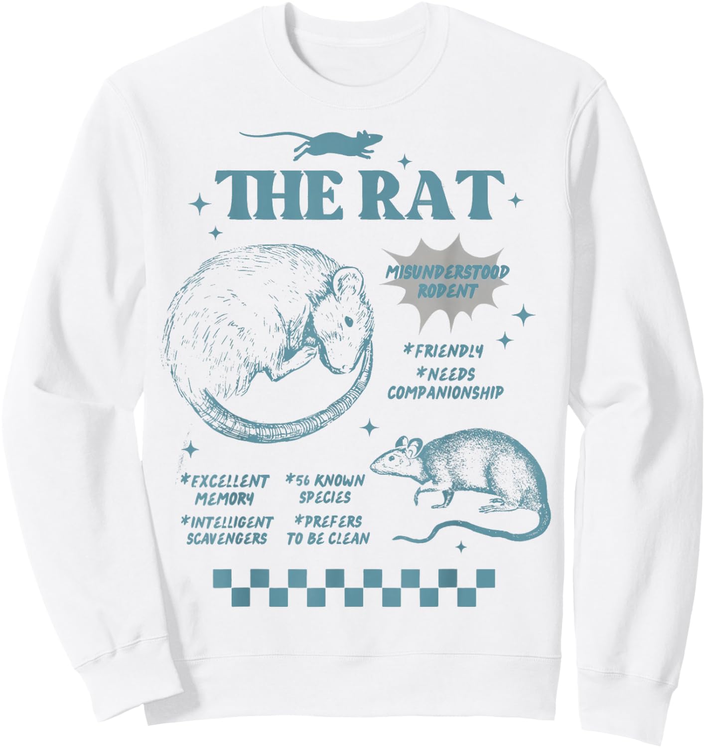 The Rat Rodent Retro Rat Misunderstood Rodent Sweatshirt - Sweatshirt | White